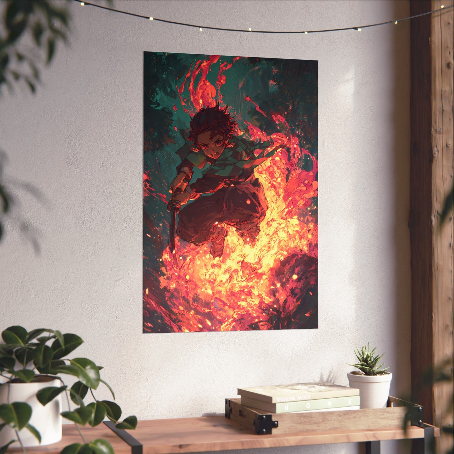 Tanjiro Kamado Hinokami Kagura, Demon Slayer Anime Matte Vertical Poster Wall Art