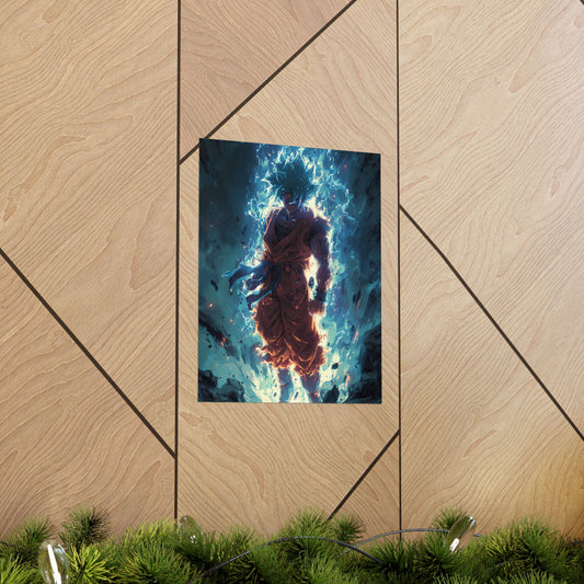 Super Saiyan Blue Goku, Dragon Ball Super Anime Fan Art Matte Vertical Poster Wall Art