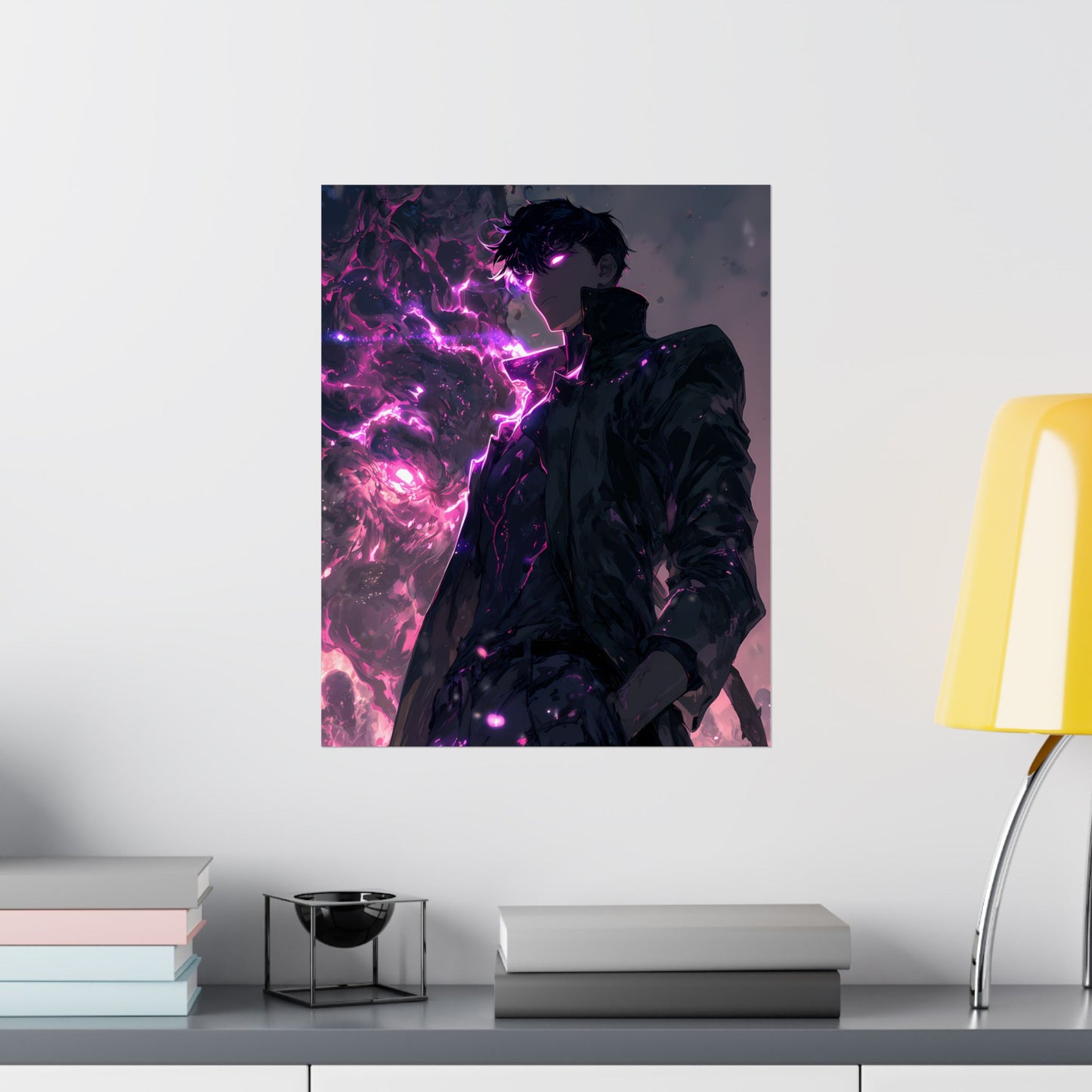 Solo Leveling Sung Jinwoo Shadow Monarch Anime Fan Art Matte Vertical Poster Wall Art