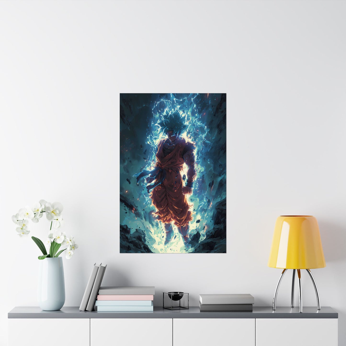 Super Saiyan Blue Goku, Dragon Ball Super Anime Fan Art Matte Vertical Poster Wall Art