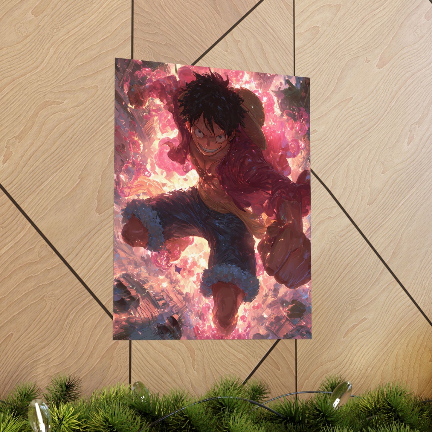 Monkey D. Luffy, One Piece Anime Gomu Gomu No Mi Matte Vertical Poster Wall Art