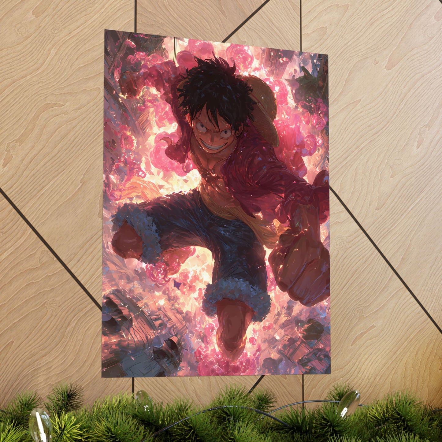 Monkey D. Luffy, One Piece Anime Gomu Gomu No Mi Matte Vertical Poster Wall Art