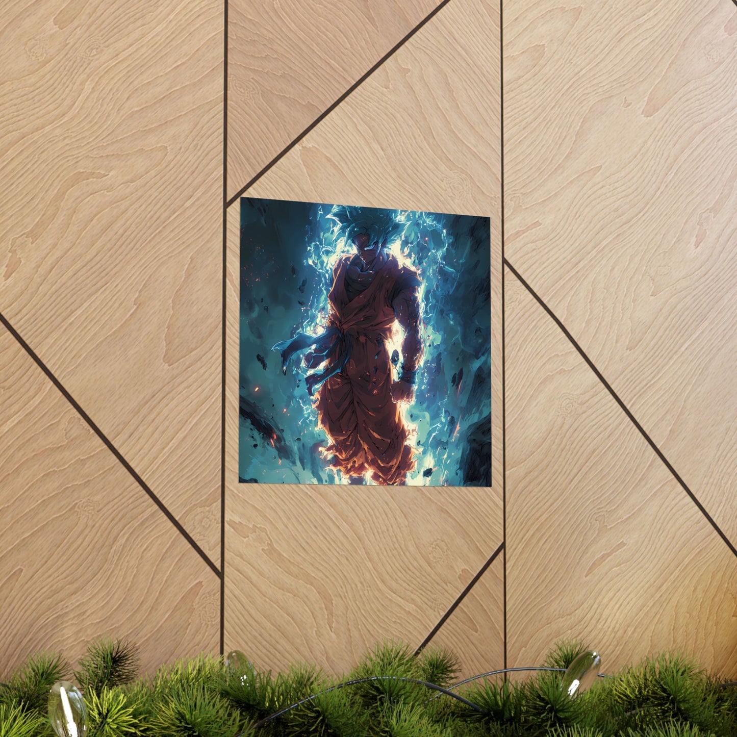 Super Saiyan Blue Goku, Dragon Ball Super Anime Fan Art Matte Vertical Poster Wall Art