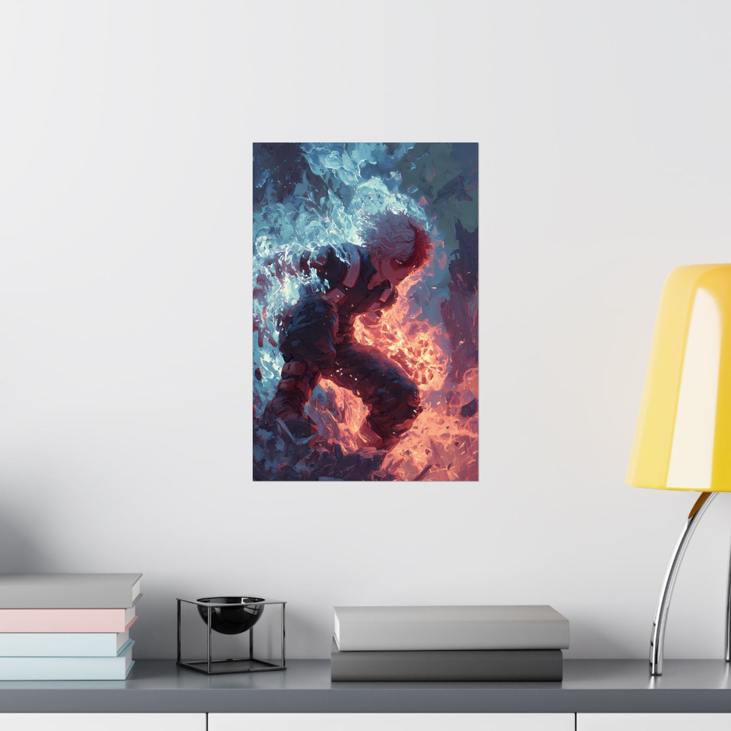 Icy Flames Shoto Todoroki My Hero Academia Anime Matte Vertical Poster Wall Art