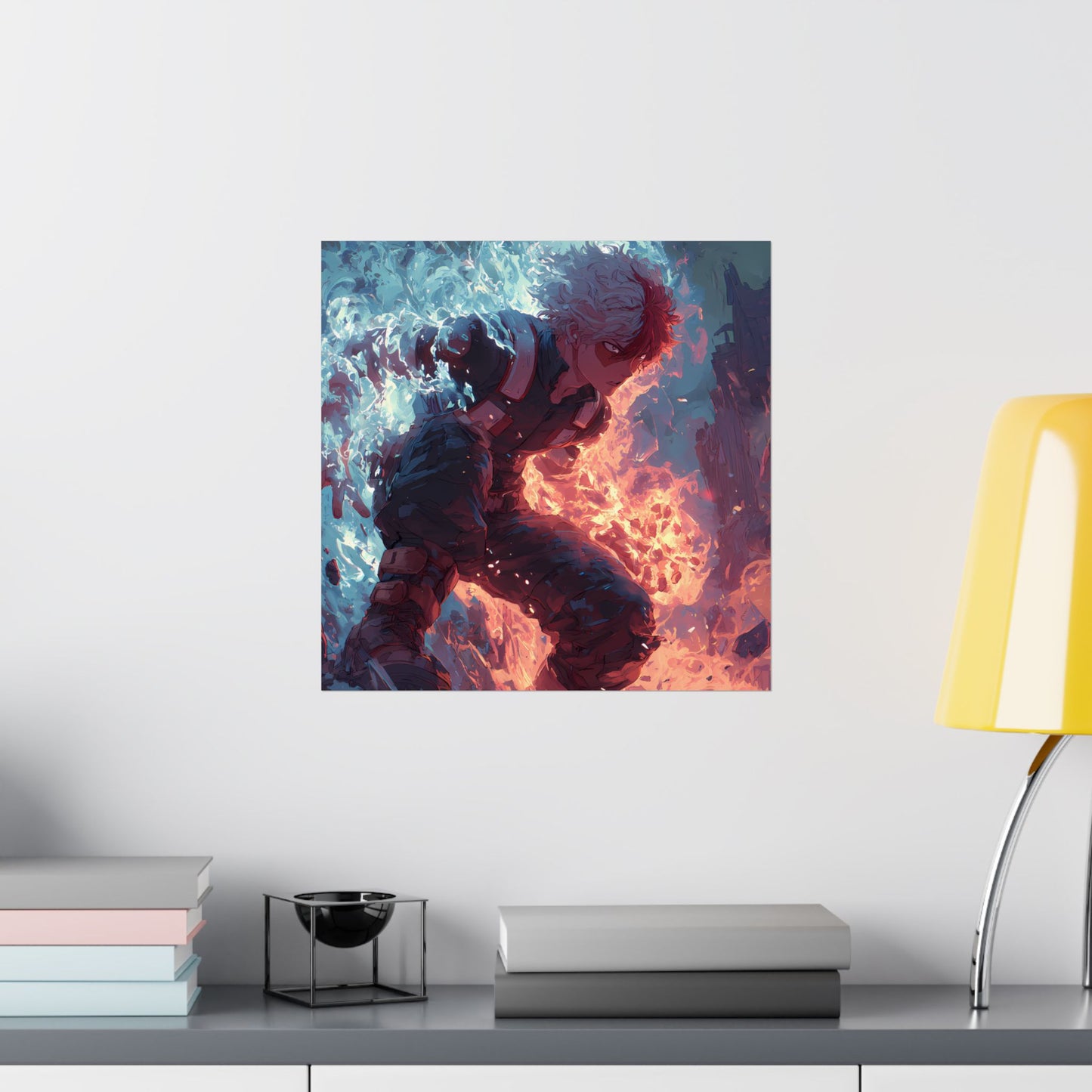 Icy Flames Shoto Todoroki My Hero Academia Anime Matte Vertical Poster Wall Art
