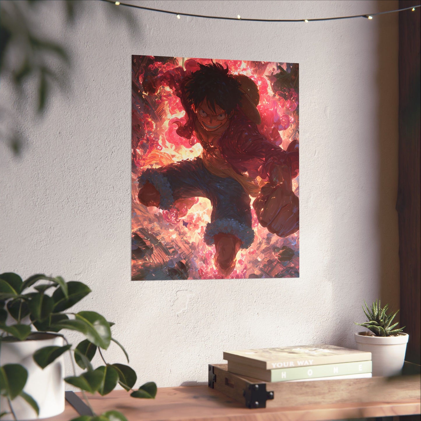 Monkey D. Luffy, One Piece Anime Gomu Gomu No Mi Matte Vertical Poster Wall Art