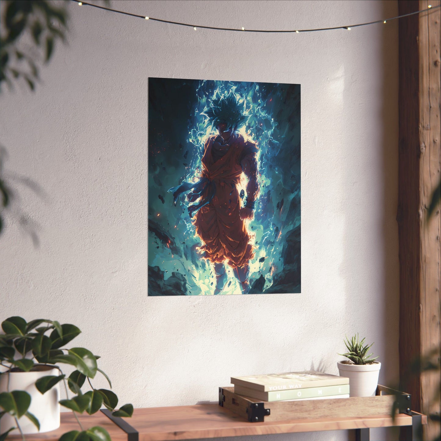 Super Saiyan Blue Goku, Dragon Ball Super Anime Fan Art Matte Vertical Poster Wall Art