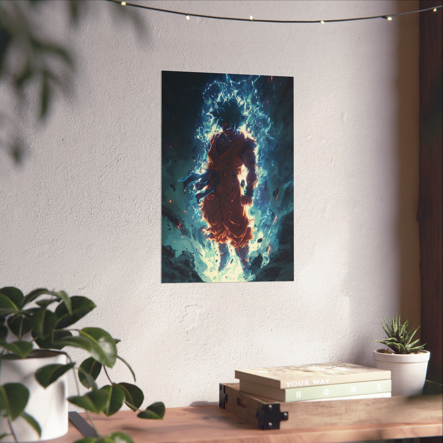 Super Saiyan Blue Goku, Dragon Ball Super Anime Fan Art Matte Vertical Poster Wall Art