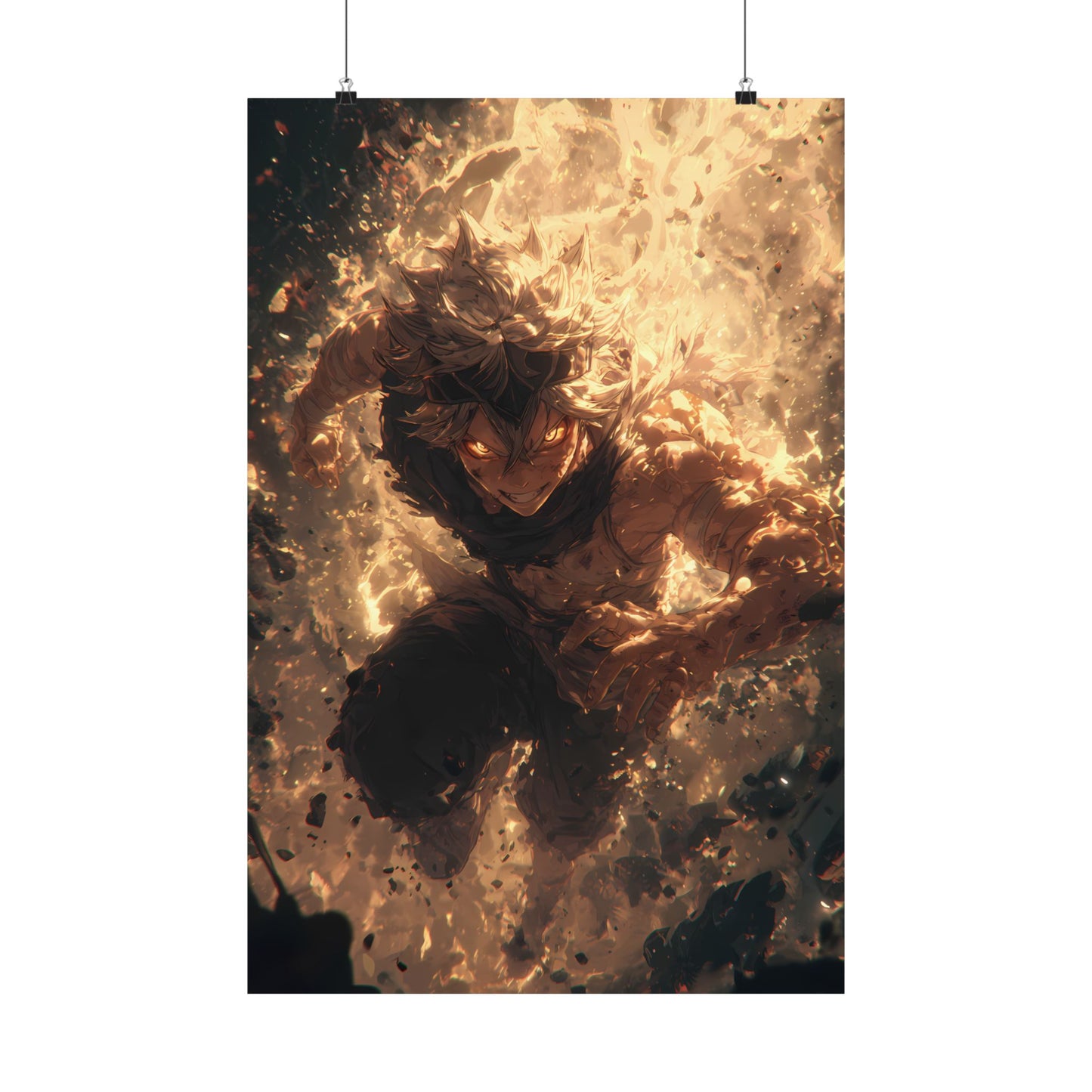 Black Clover Asta Anime Matte Vertical Poster Wall Art