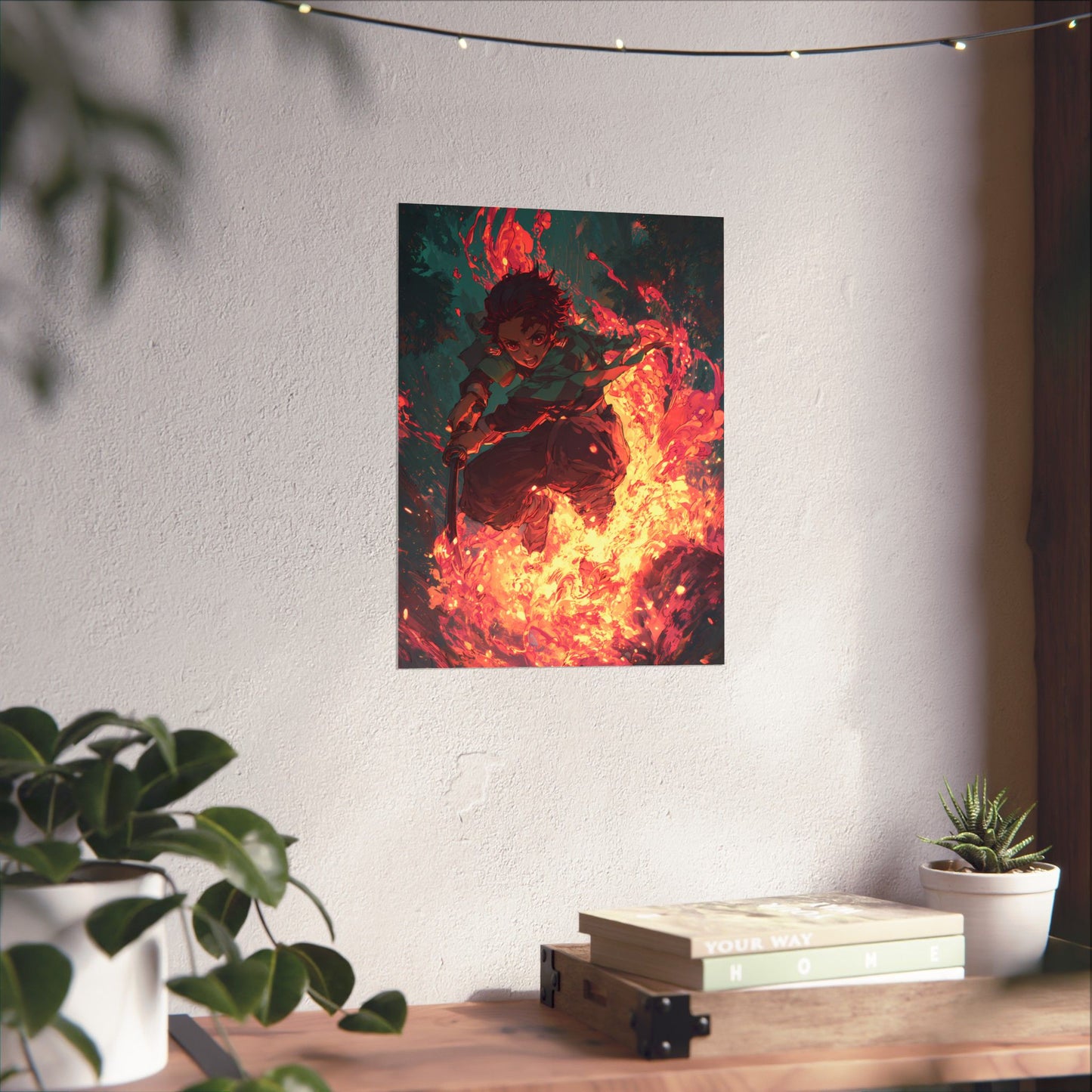 Tanjiro Kamado Hinokami Kagura, Demon Slayer Anime Matte Vertical Poster Wall Art