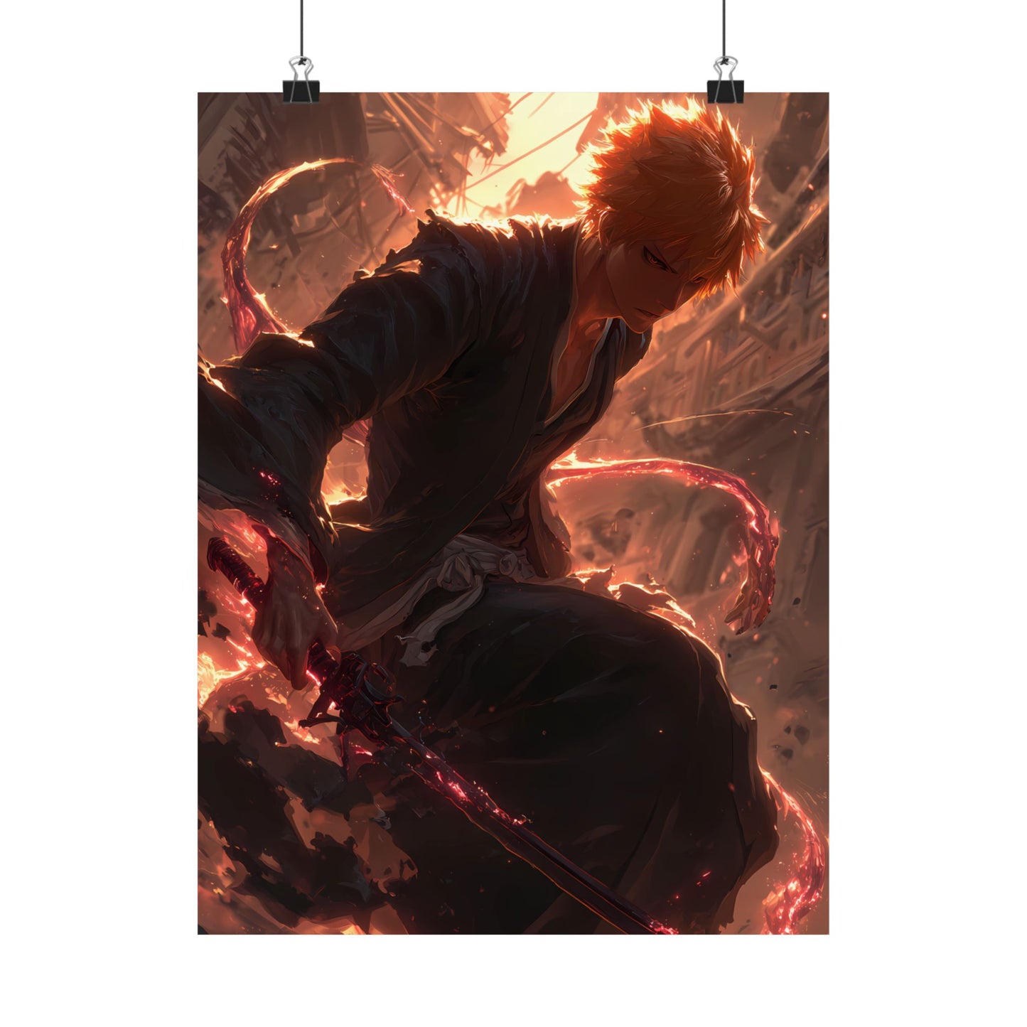 Ichigo Kurosaki Bleach Thousand Year Blood War Anime Matte Vertical Poster Wall Art