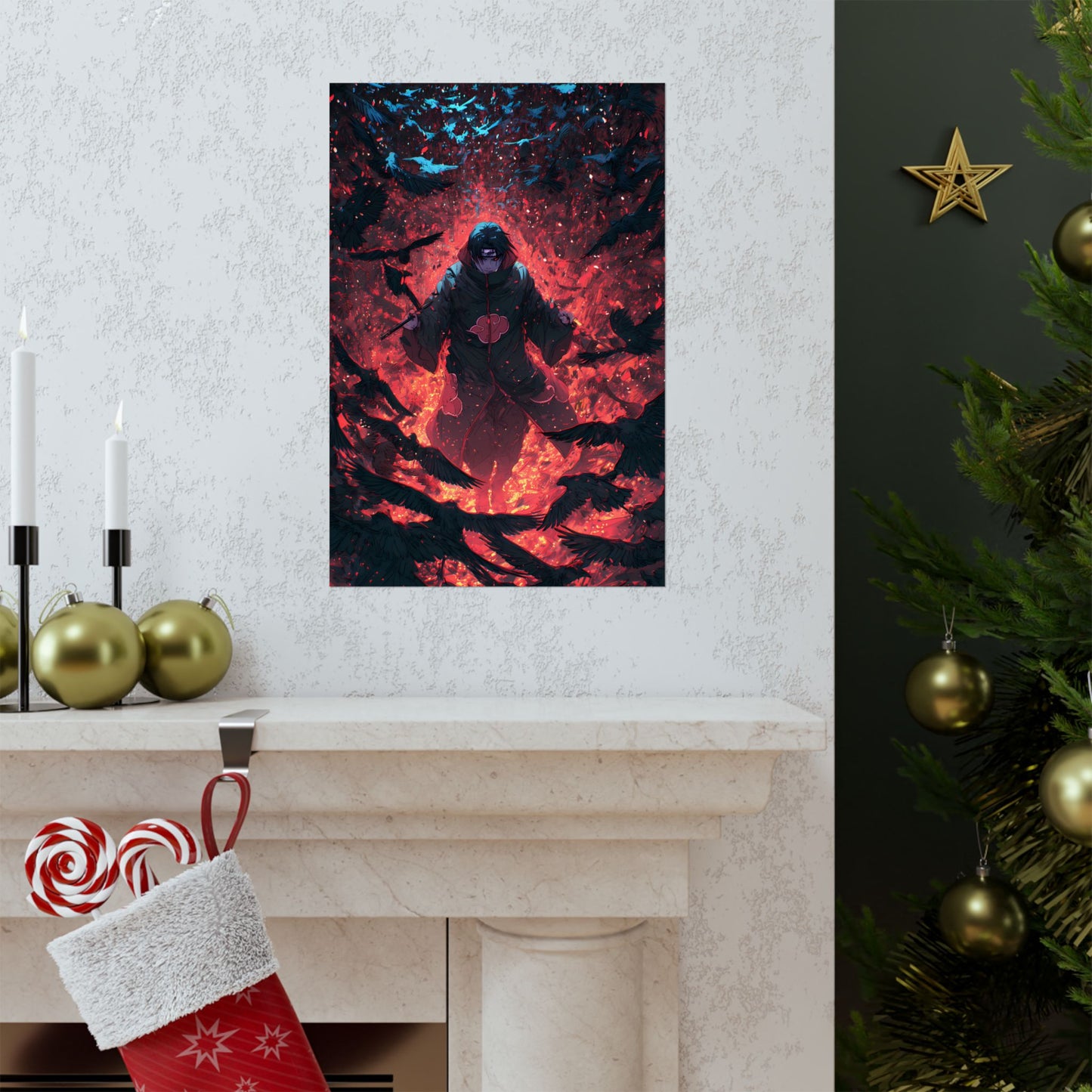Itachi Uchiha, Tsukuyomi Naruto Shippuden Anime Fan Art Vertical Poster Wall Art