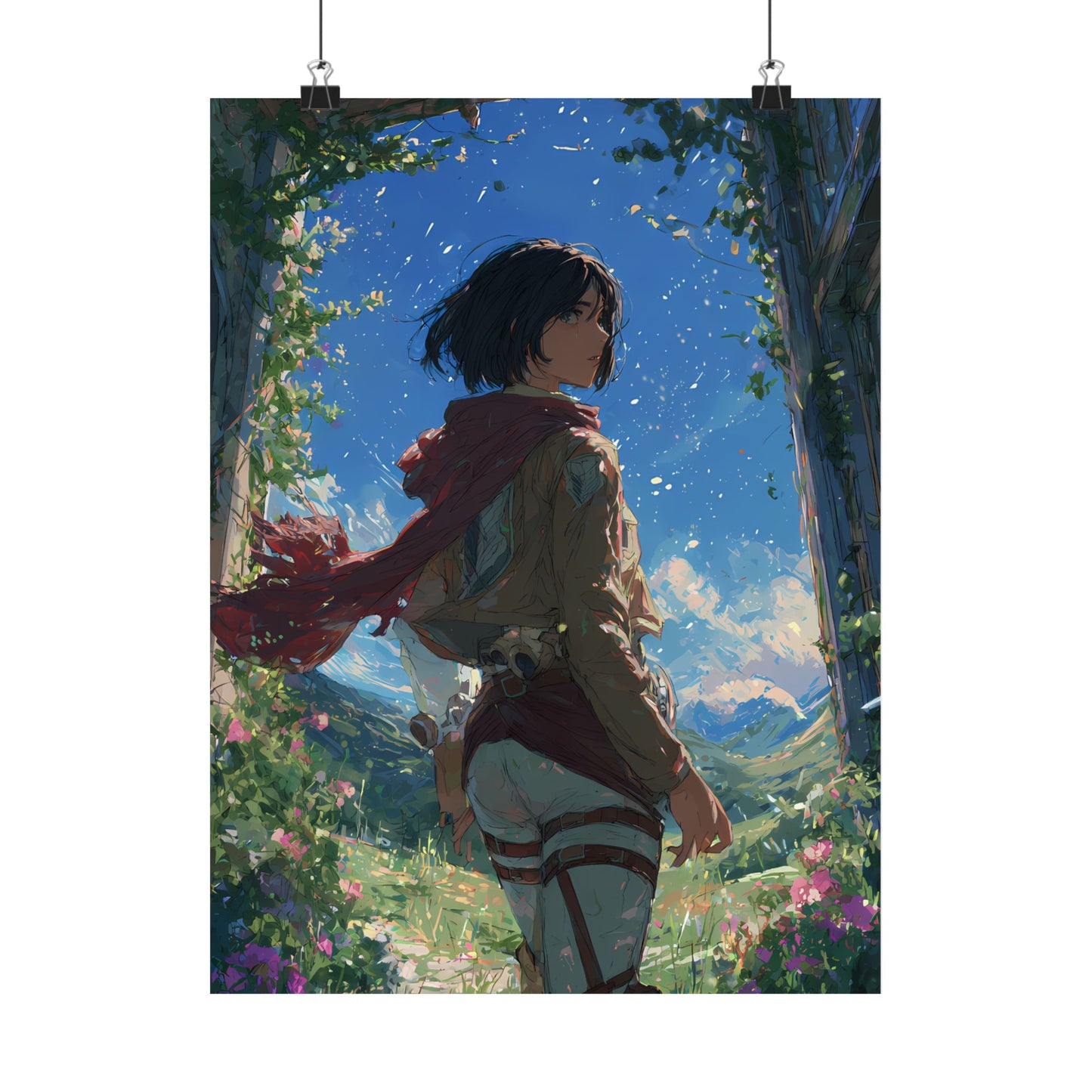 Mikasa Ackerman, Attack On Titan Anime Fan Art Matte Vertical Poster Wall Art