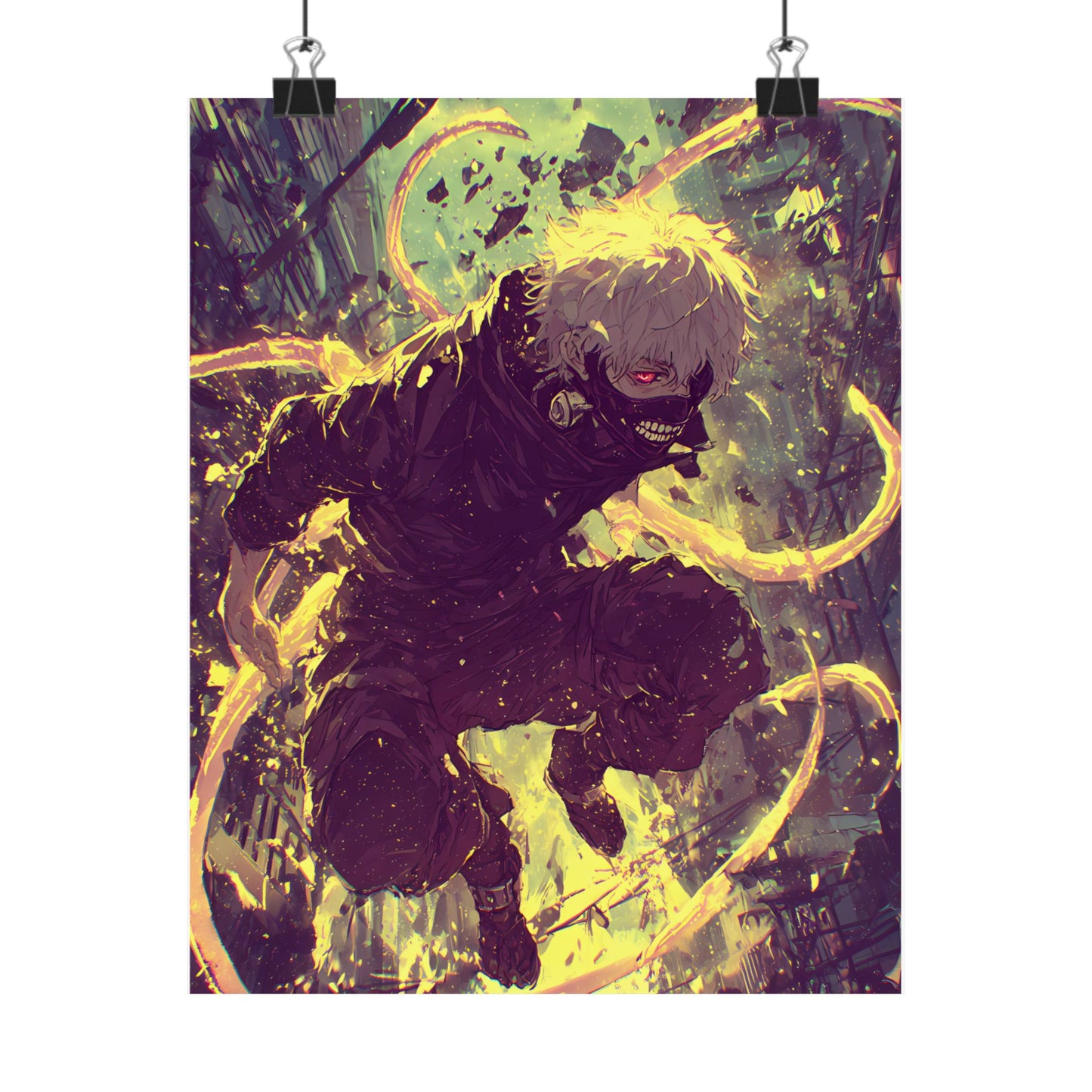 Tokyo Ghoul One Eyed Ghoul Kaneki Ken Anime Fan Art Matte Vertical Poster Wall Art