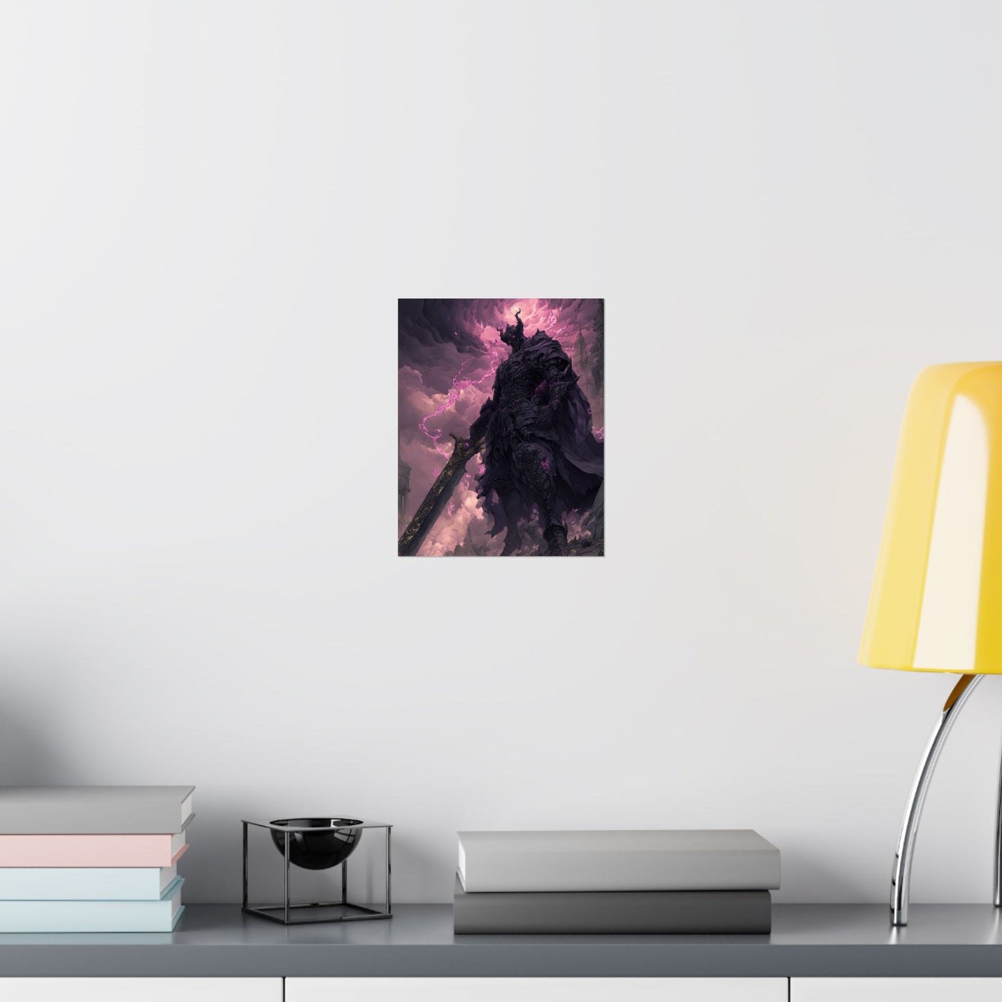 Dark Elemental Knight, Original Anime Art Matte Vertical Poster Wall Art