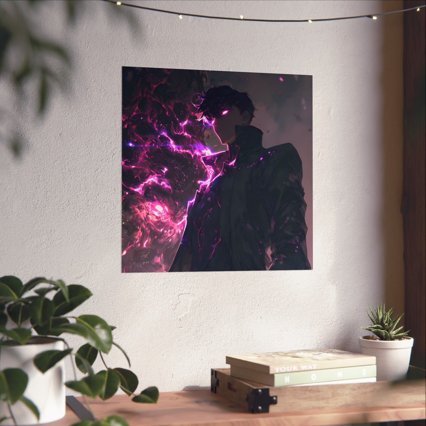 Solo Leveling Sung Jinwoo Shadow Monarch Anime Fan Art Matte Vertical Poster Wall Art