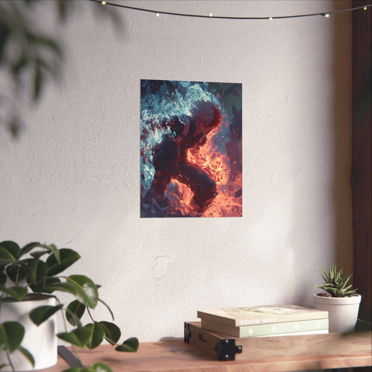 Icy Flames Shoto Todoroki My Hero Academia Anime Matte Vertical Poster Wall Art