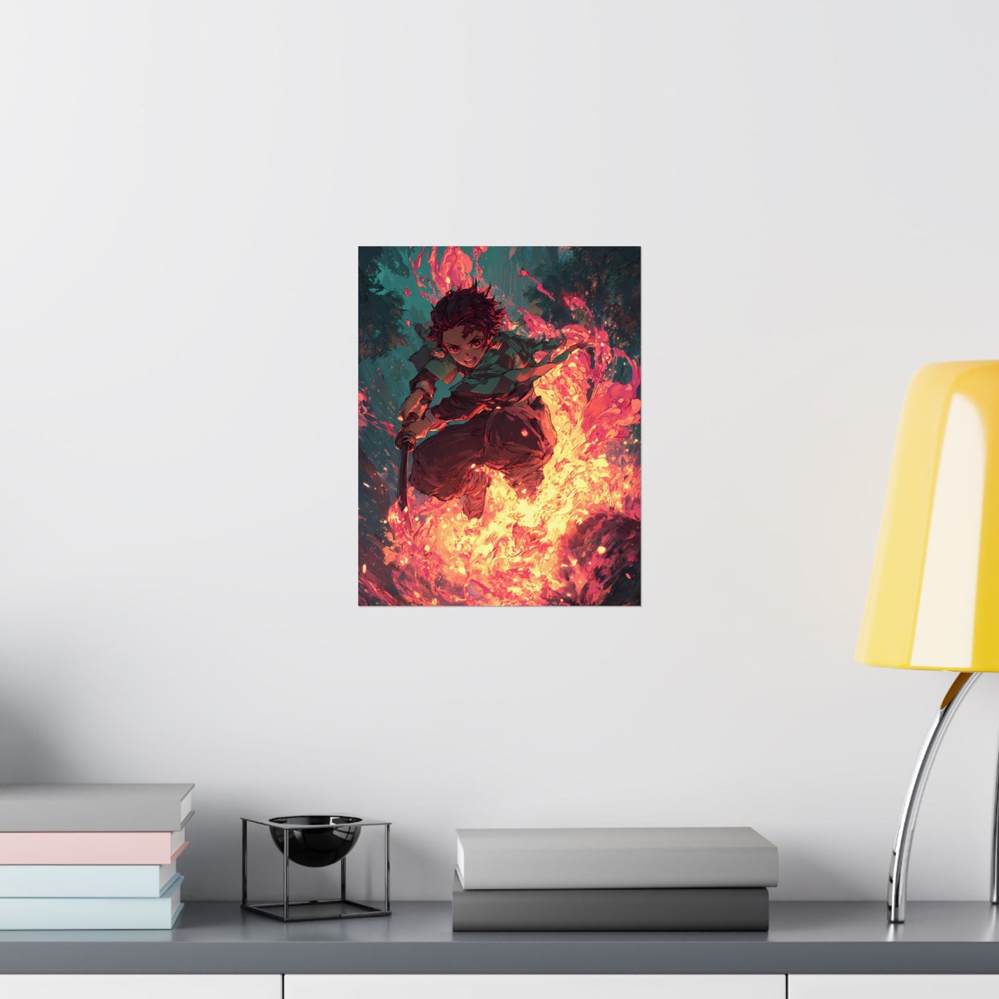Tanjiro Kamado Hinokami Kagura, Demon Slayer Anime Matte Vertical Poster Wall Art