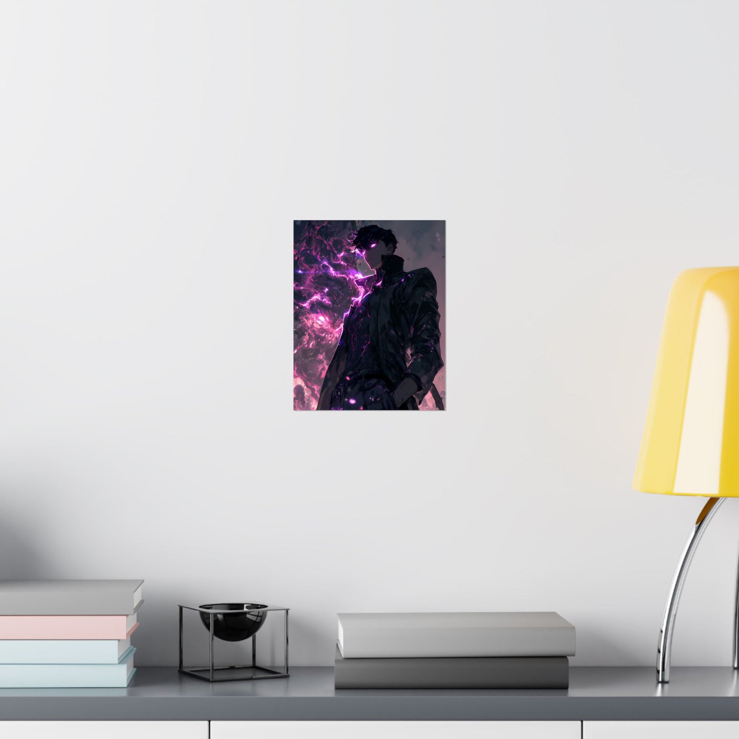 Solo Leveling Sung Jinwoo Shadow Monarch Anime Fan Art Matte Vertical Poster Wall Art