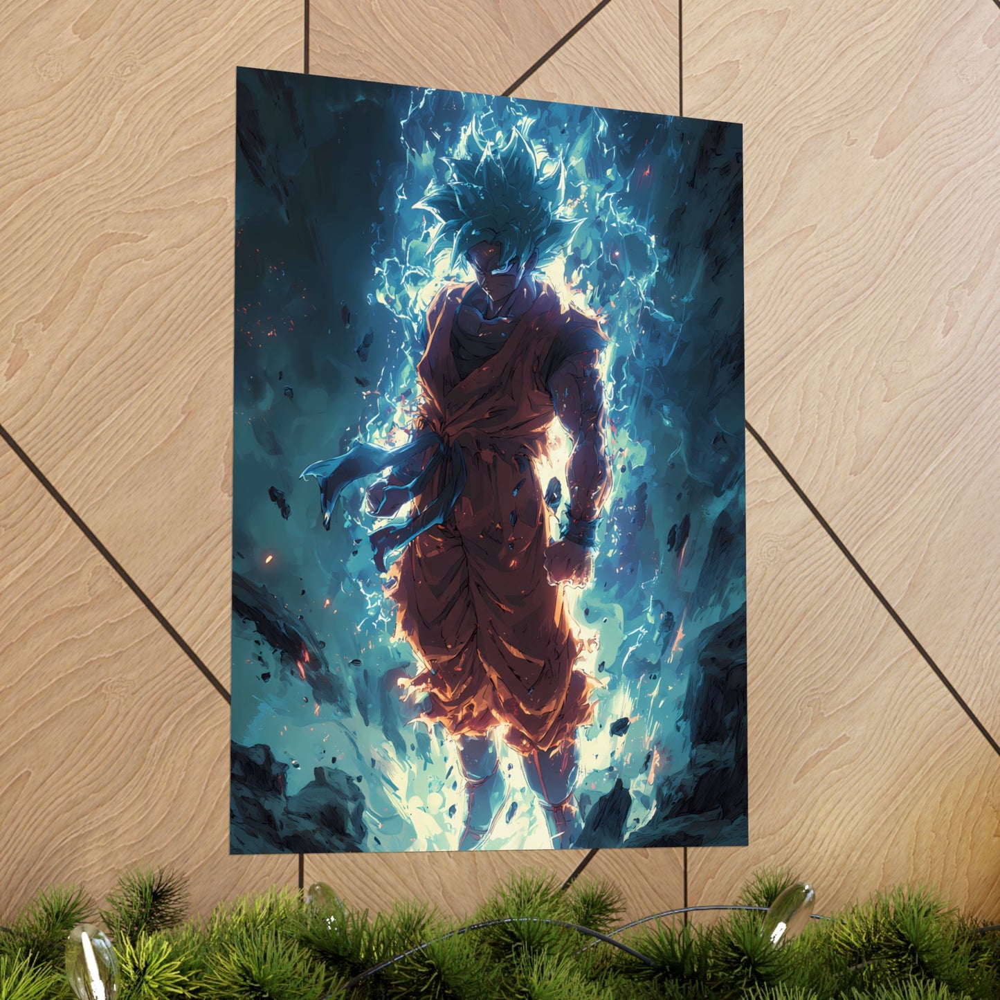 Super Saiyan Blue Goku, Dragon Ball Super Anime Fan Art Matte Vertical Poster Wall Art