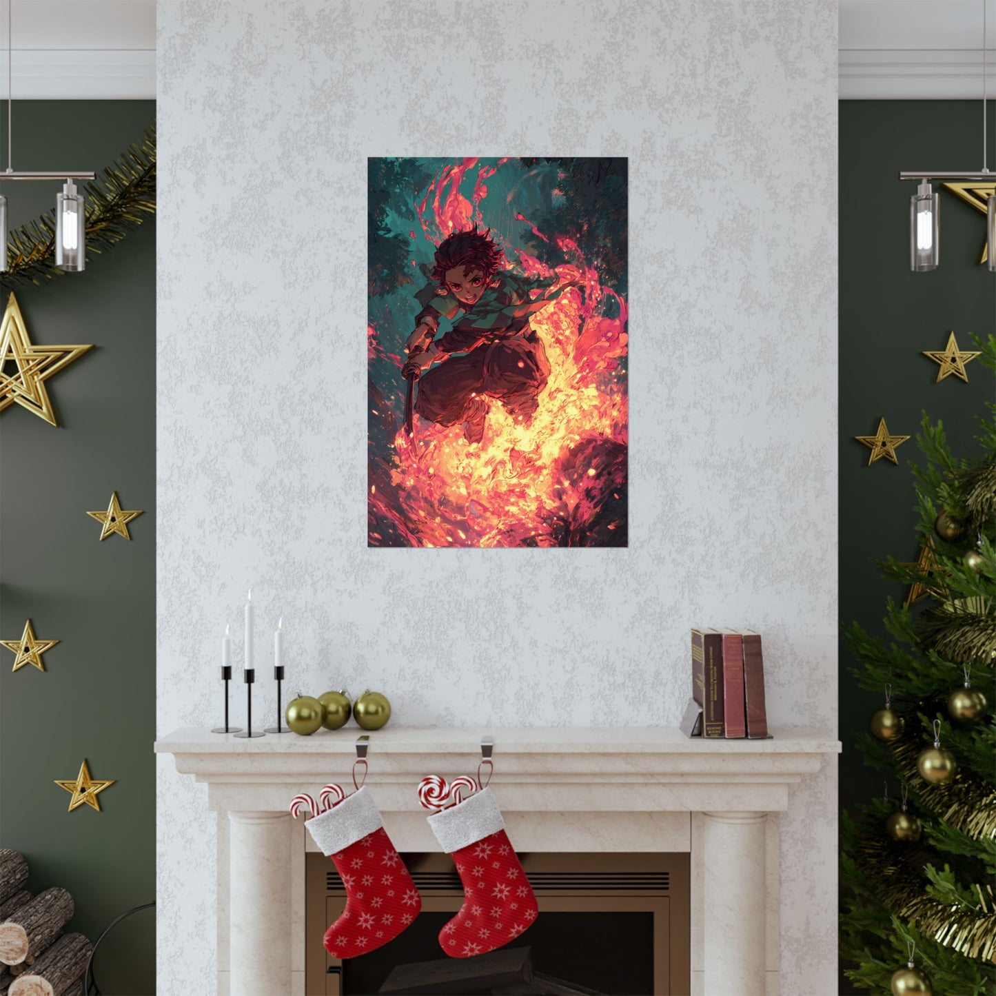 Tanjiro Kamado Hinokami Kagura, Demon Slayer Anime Matte Vertical Poster Wall Art
