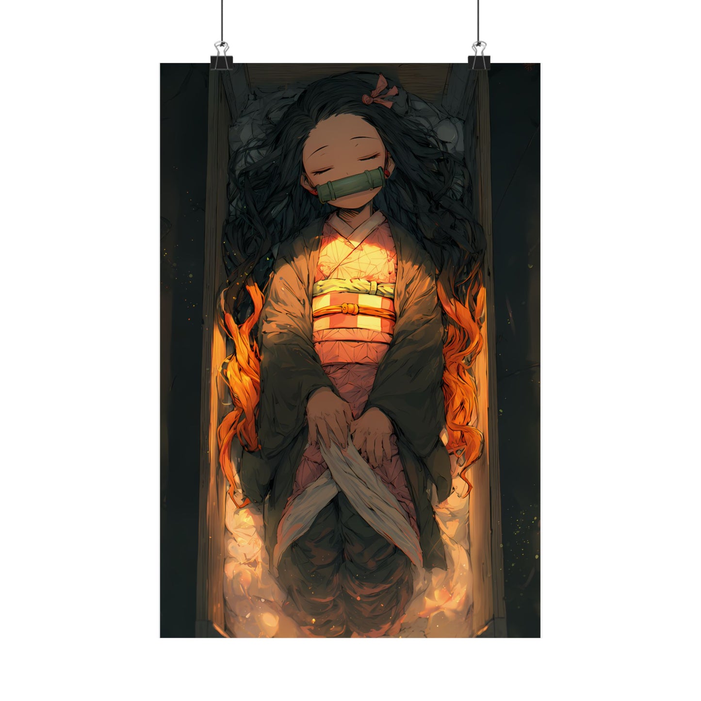 Sleeping Nezuko, Demon Slayer Anime Matte Vertical Poster Wall Art