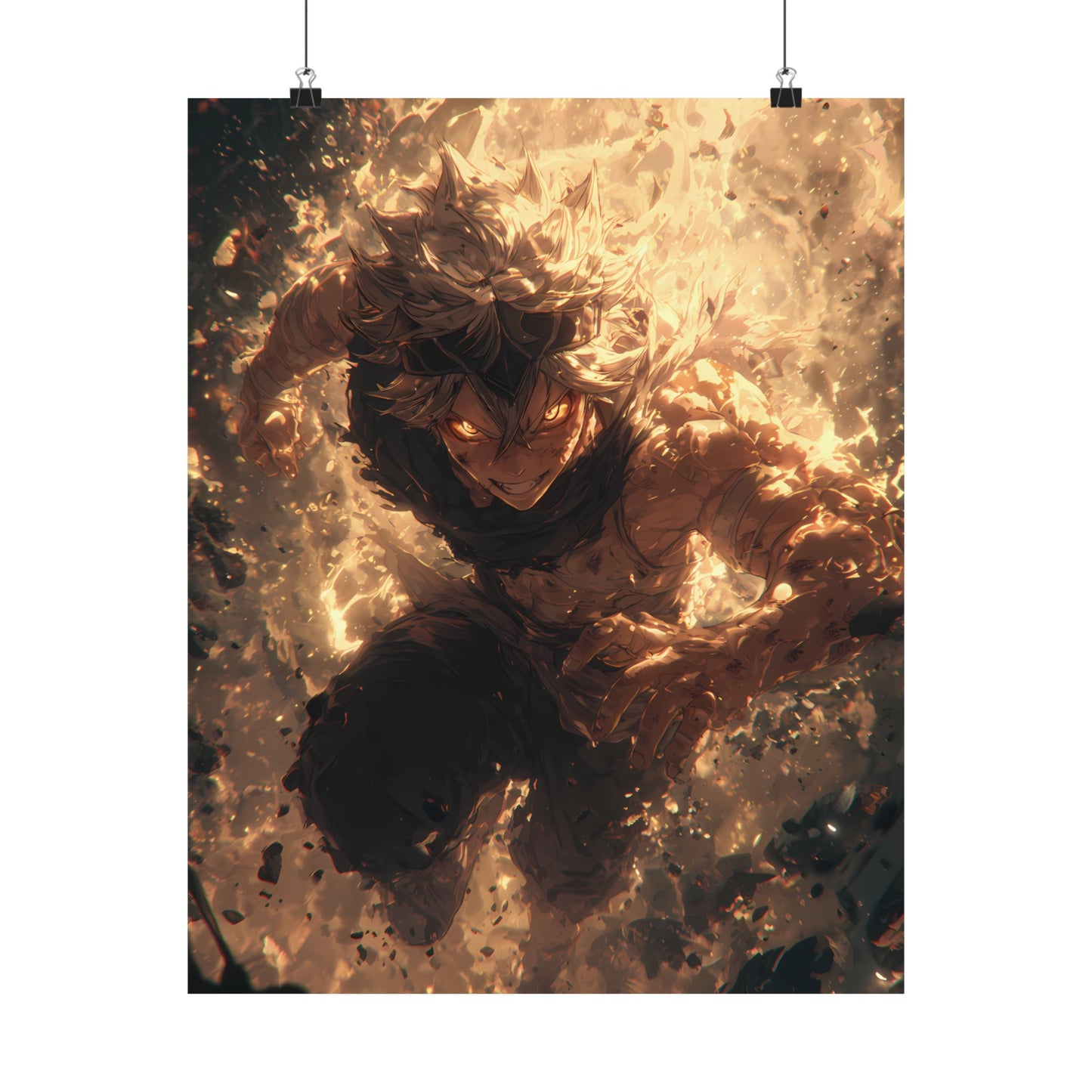 Black Clover Asta Anime Matte Vertical Poster Wall Art