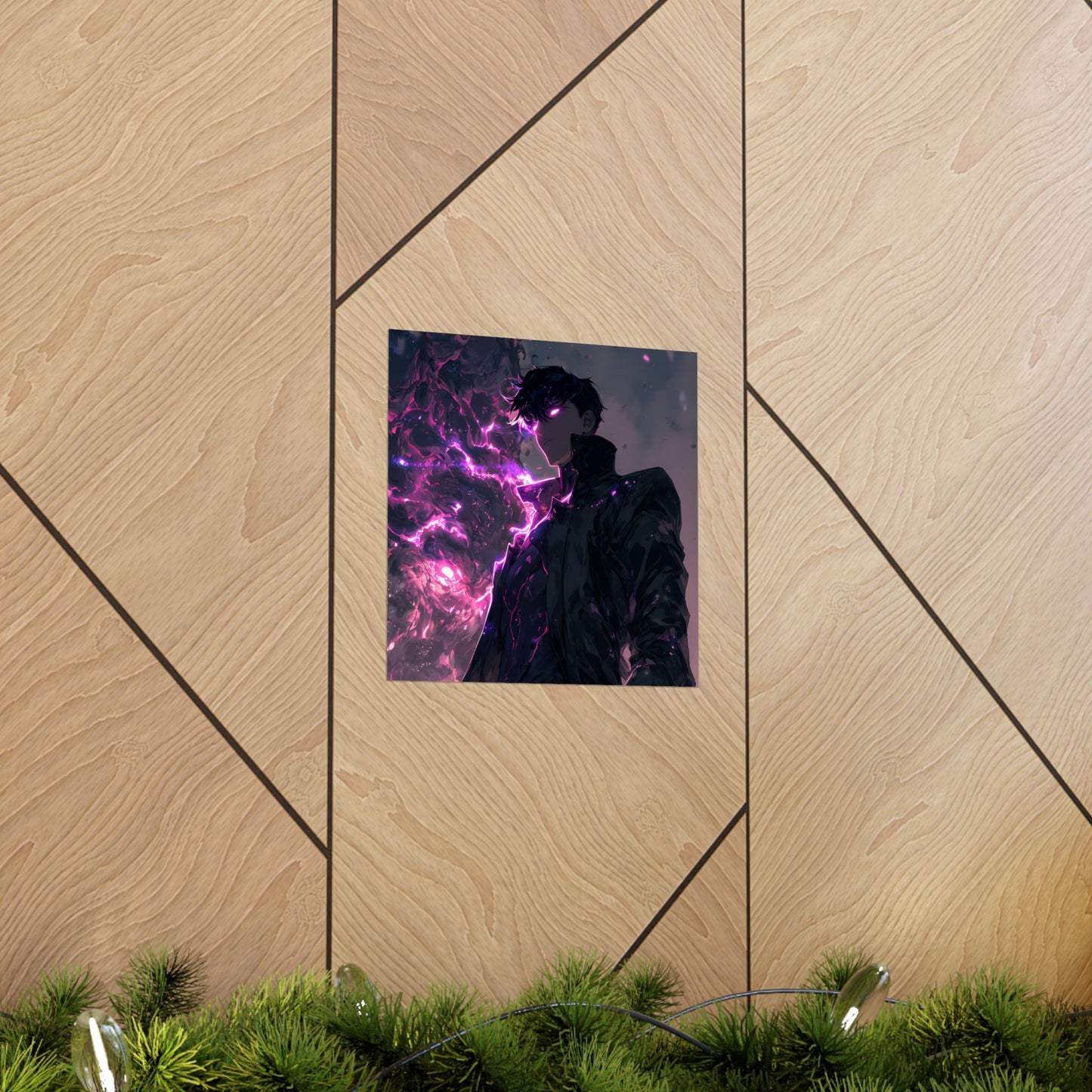 Solo Leveling Sung Jinwoo Shadow Monarch Anime Fan Art Matte Vertical Poster Wall Art