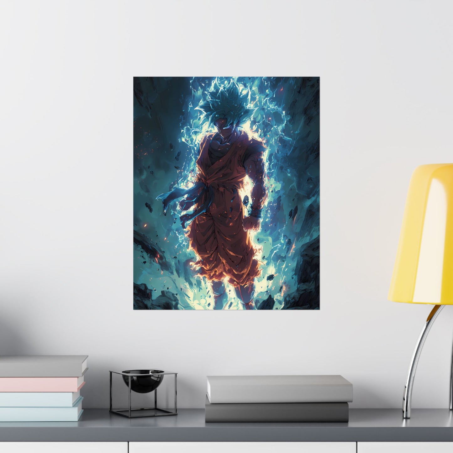 Super Saiyan Blue Goku, Dragon Ball Super Anime Fan Art Matte Vertical Poster Wall Art
