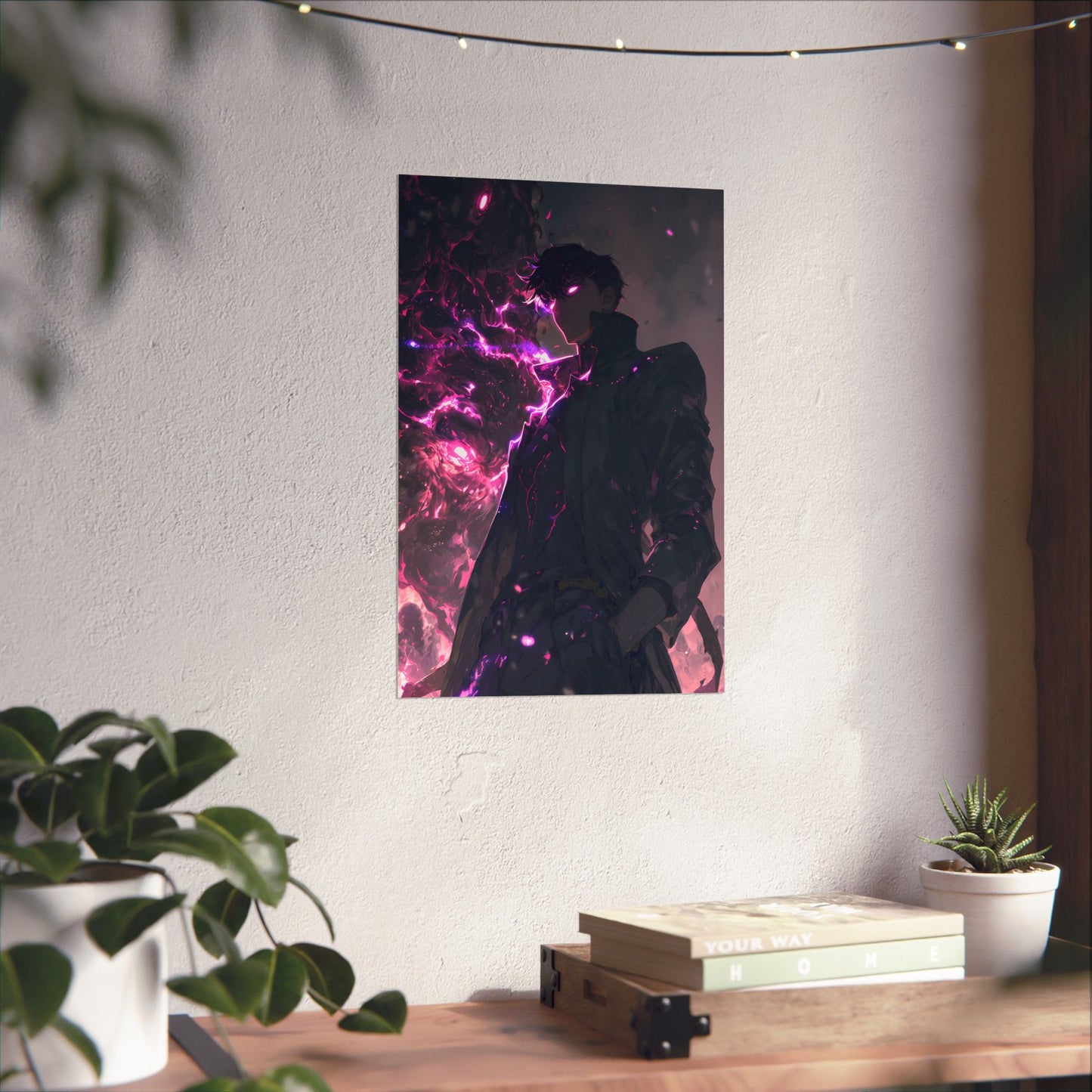 Solo Leveling Sung Jinwoo Shadow Monarch Anime Fan Art Matte Vertical Poster Wall Art