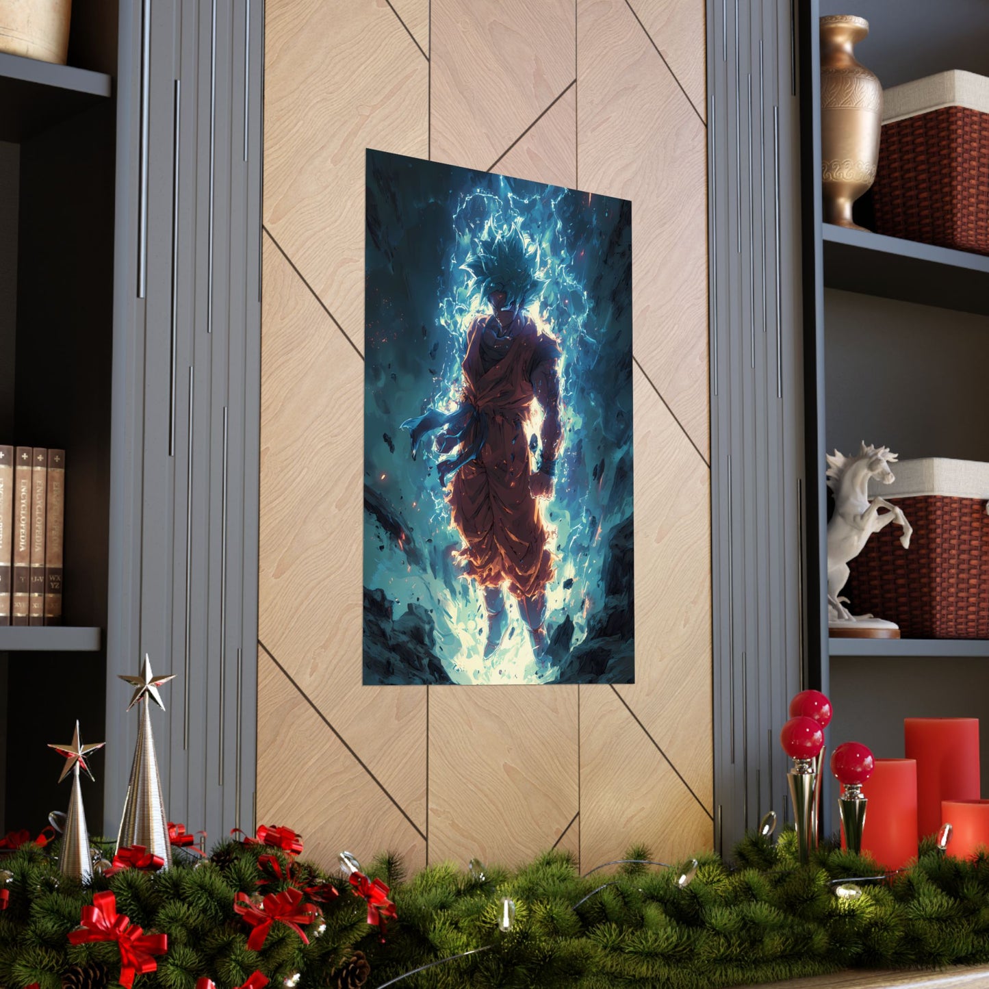 Super Saiyan Blue Goku, Dragon Ball Super Anime Fan Art Matte Vertical Poster Wall Art