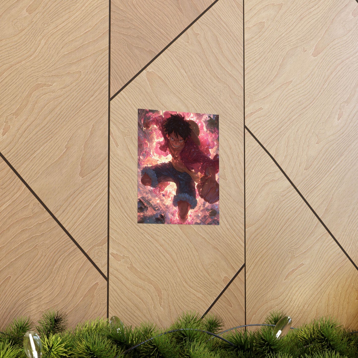 Monkey D. Luffy, One Piece Anime Gomu Gomu No Mi Matte Vertical Poster Wall Art