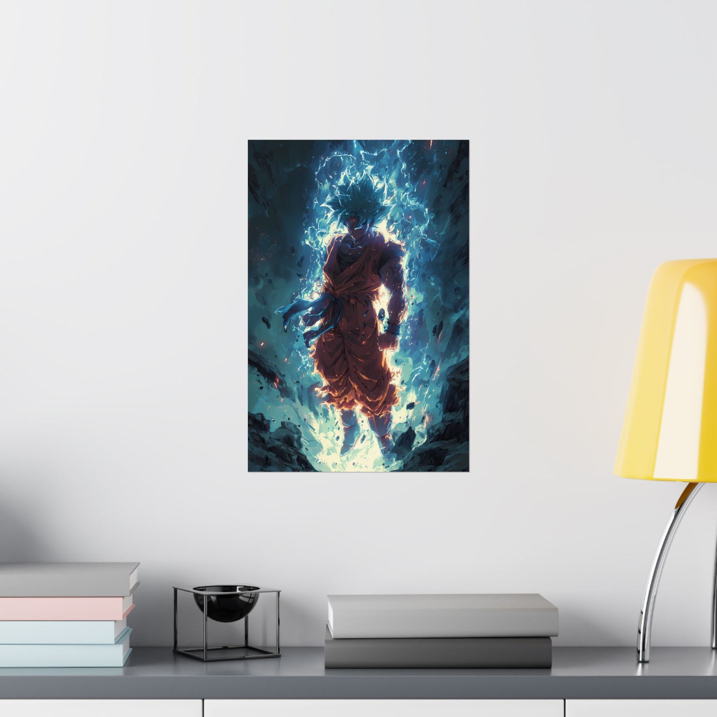 Super Saiyan Blue Goku, Dragon Ball Super Anime Fan Art Matte Vertical Poster Wall Art