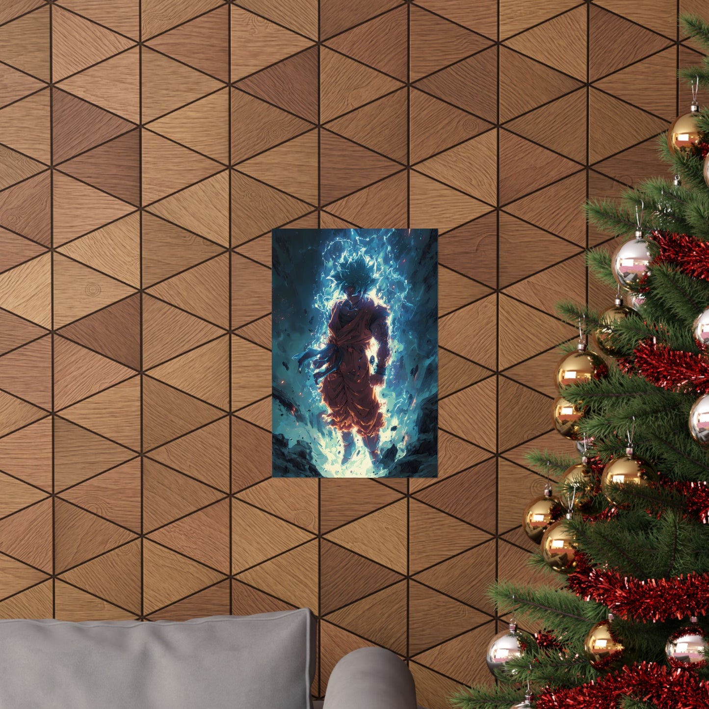 Super Saiyan Blue Goku, Dragon Ball Super Anime Fan Art Matte Vertical Poster Wall Art