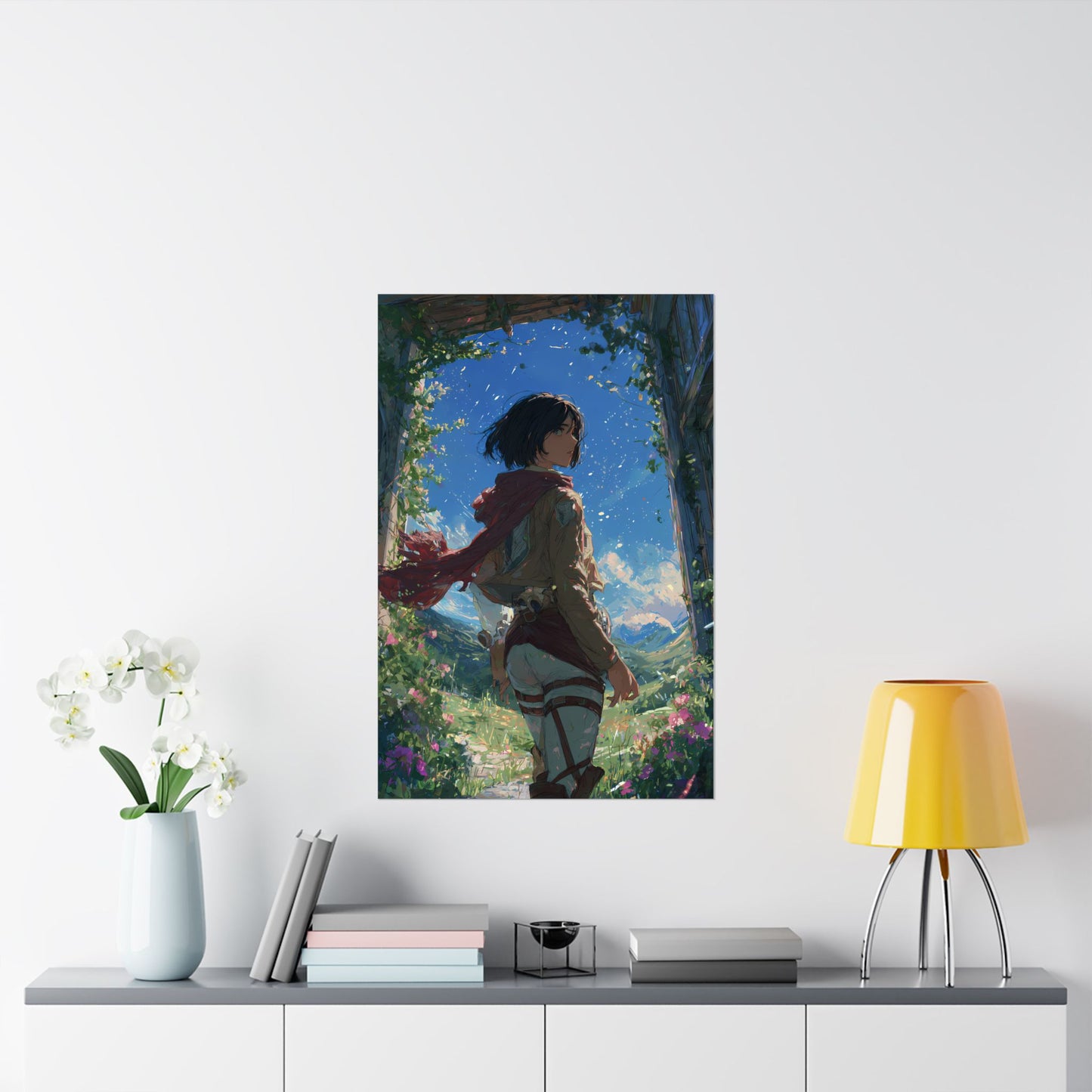 Mikasa Ackerman, Attack On Titan Anime Fan Art Matte Vertical Poster Wall Art