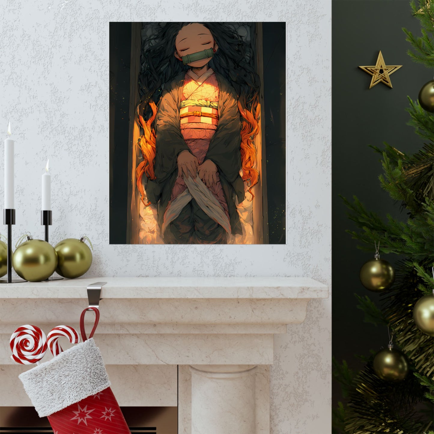 Sleeping Nezuko, Demon Slayer Anime Matte Vertical Poster Wall Art