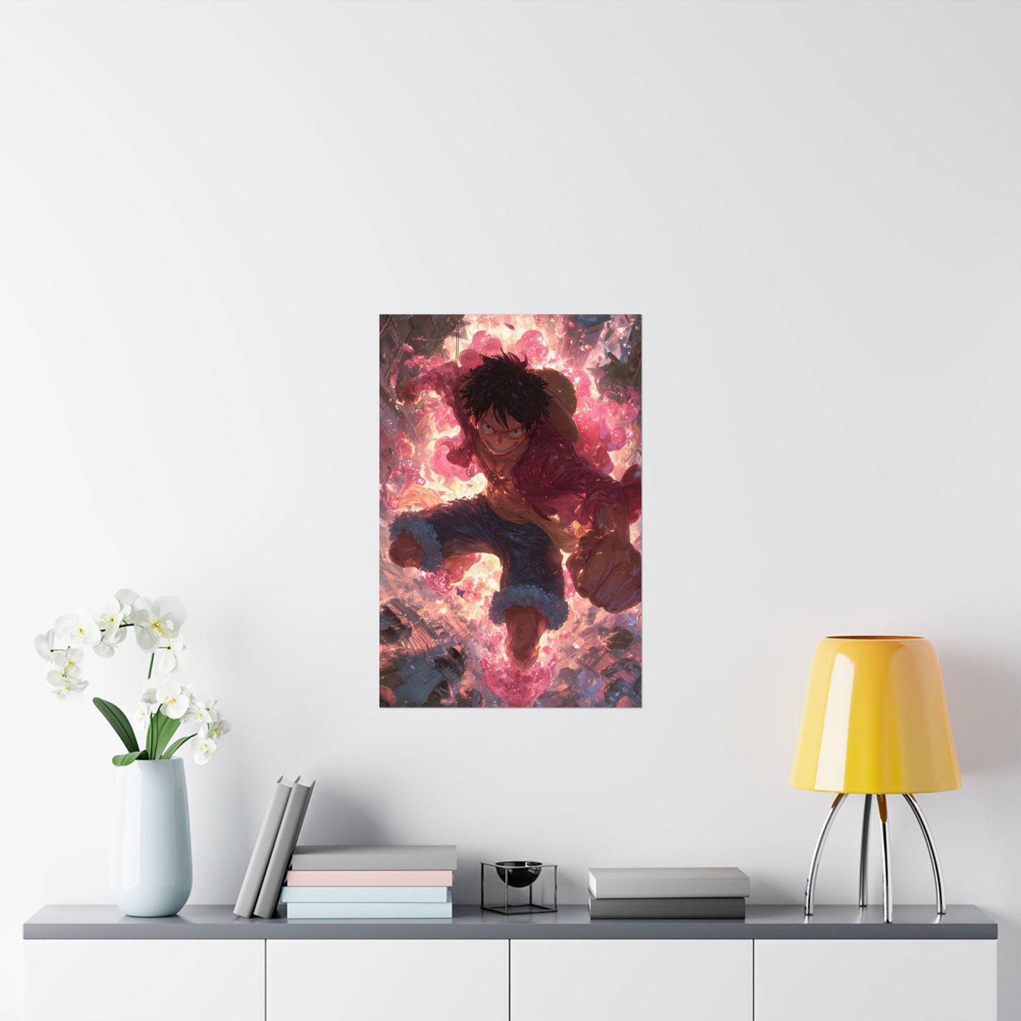 Monkey D. Luffy, One Piece Anime Gomu Gomu No Mi Matte Vertical Poster Wall Art