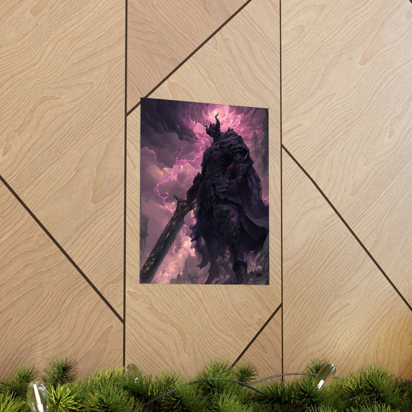 Dark Elemental Knight, Original Anime Art Matte Vertical Poster Wall Art