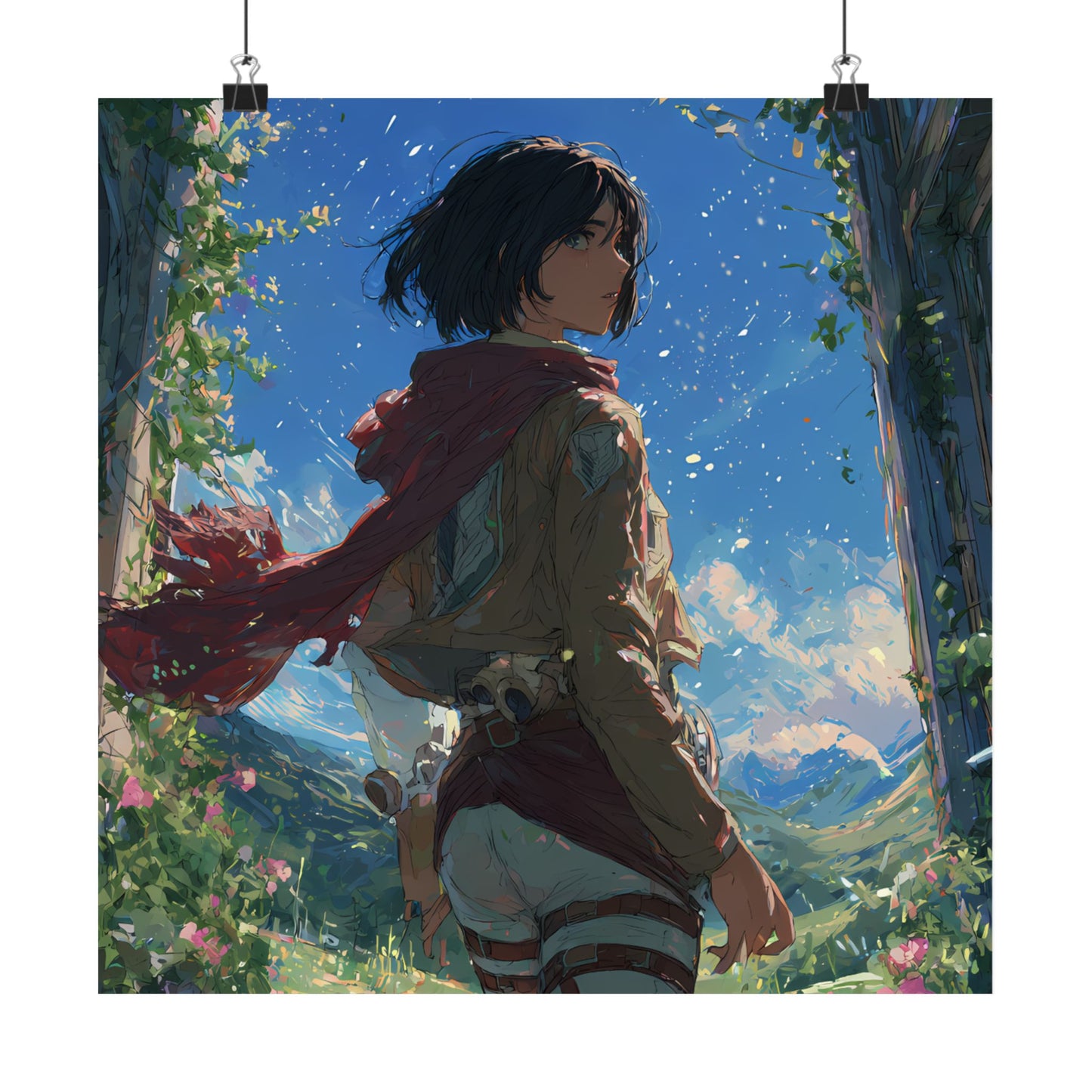 Mikasa Ackerman, Attack On Titan Anime Fan Art Matte Vertical Poster Wall Art