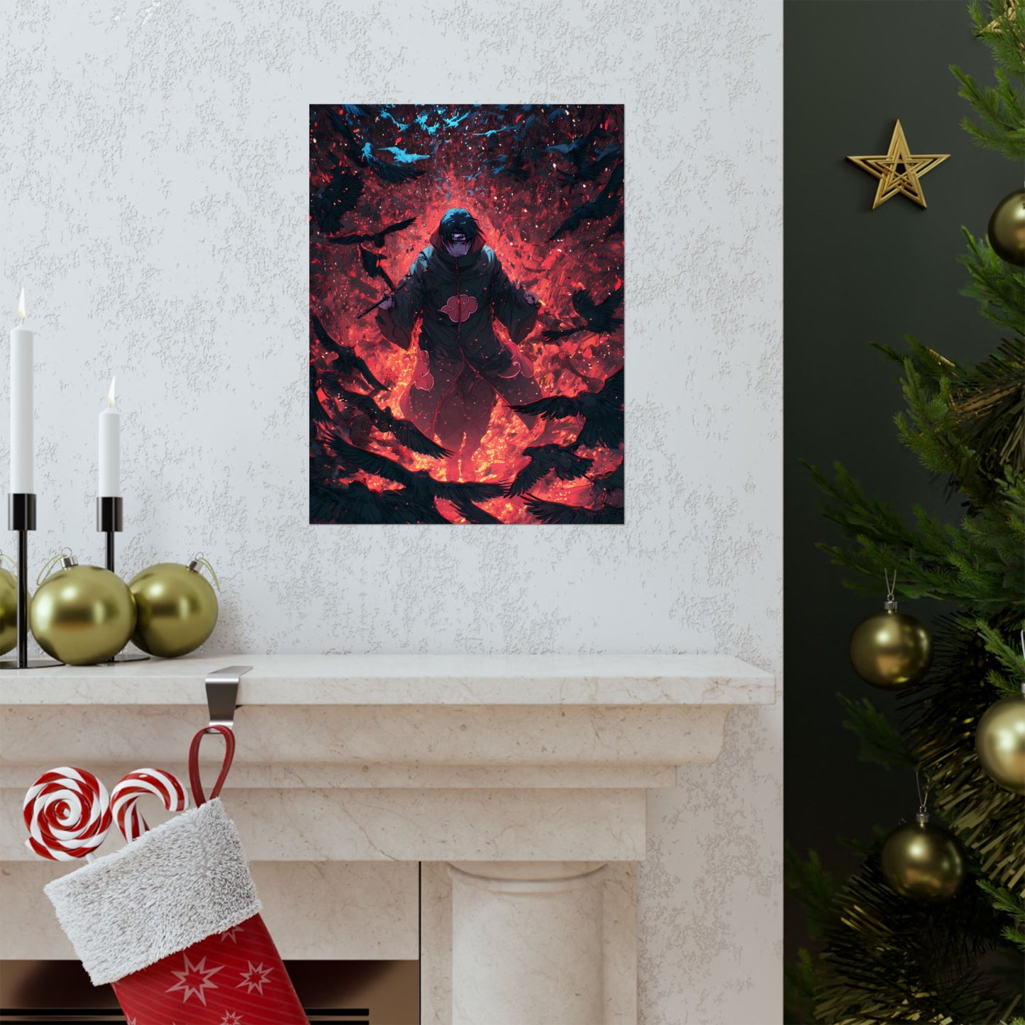 Itachi Uchiha, Tsukuyomi Naruto Shippuden Anime Fan Art Vertical Poster Wall Art