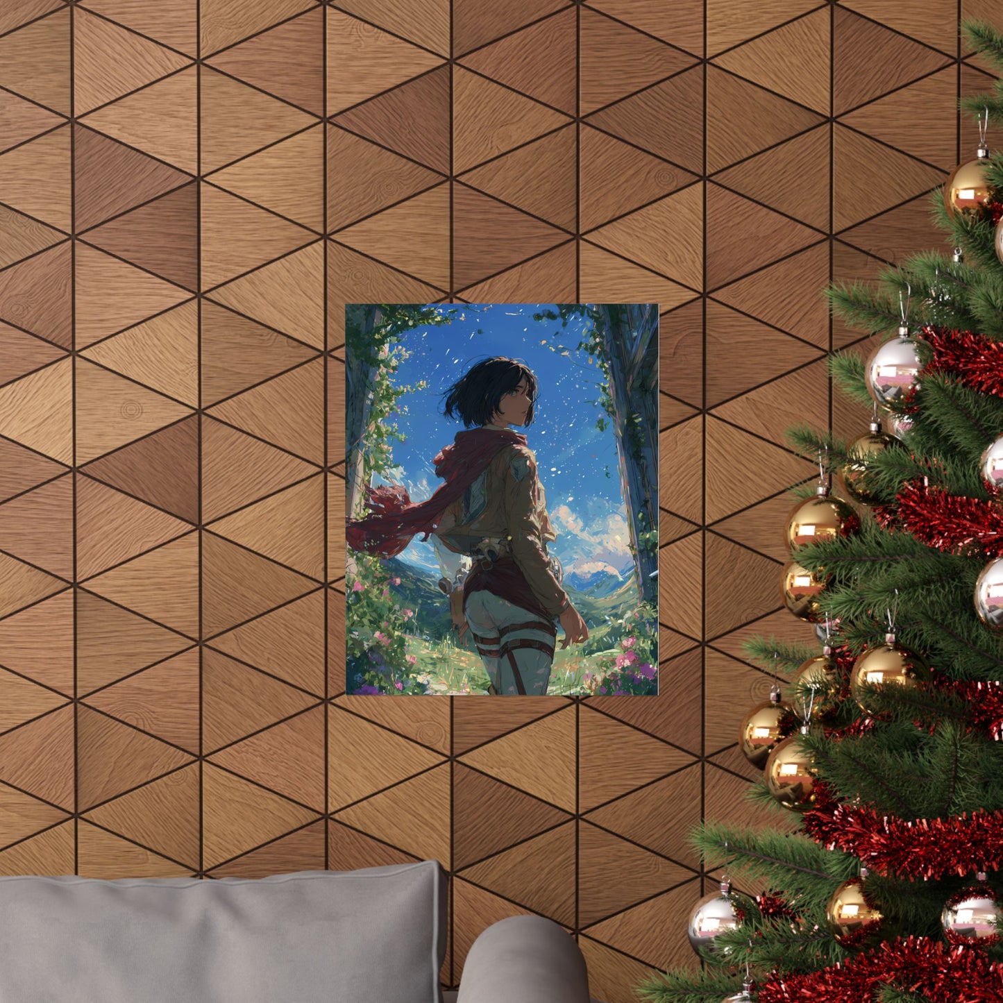 Mikasa Ackerman, Attack On Titan Anime Fan Art Matte Vertical Poster Wall Art