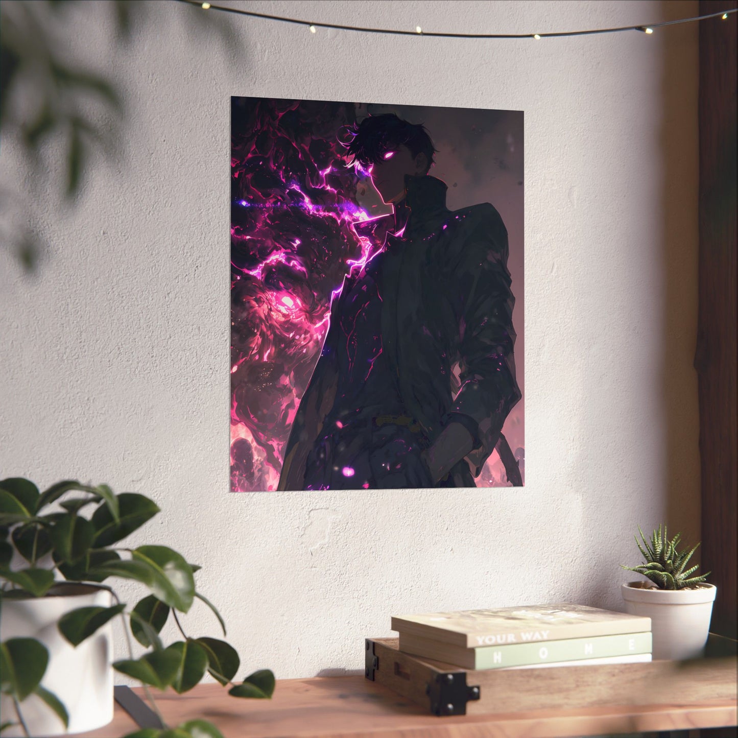 Solo Leveling Sung Jinwoo Shadow Monarch Anime Fan Art Matte Vertical Poster Wall Art