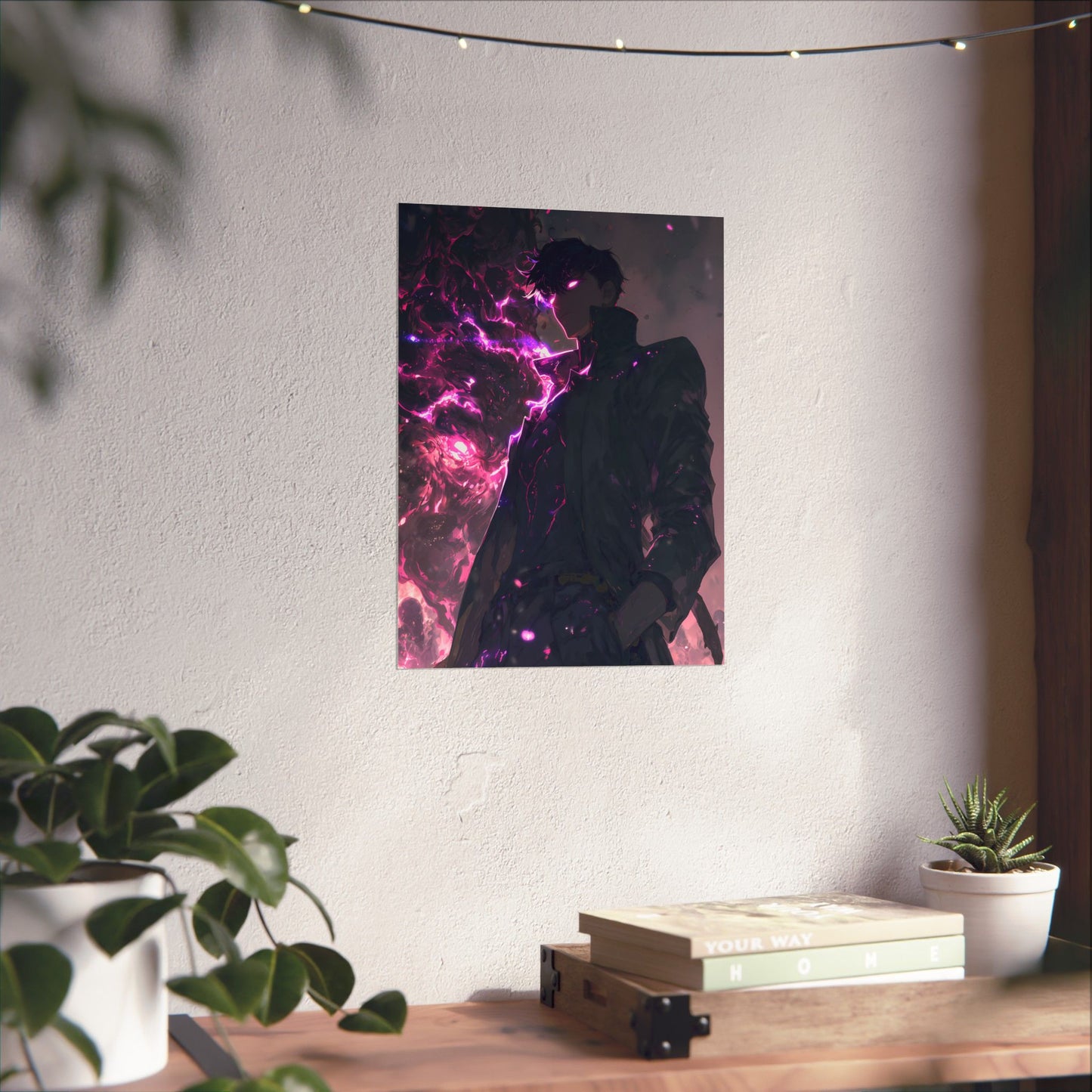 Solo Leveling Sung Jinwoo Shadow Monarch Anime Fan Art Matte Vertical Poster Wall Art
