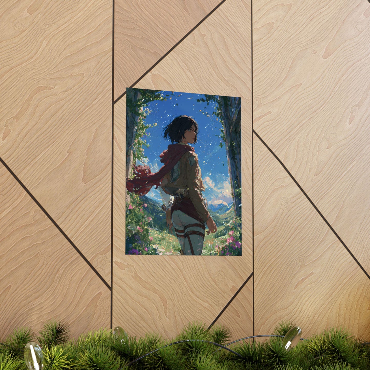 Mikasa Ackerman, Attack On Titan Anime Fan Art Matte Vertical Poster Wall Art
