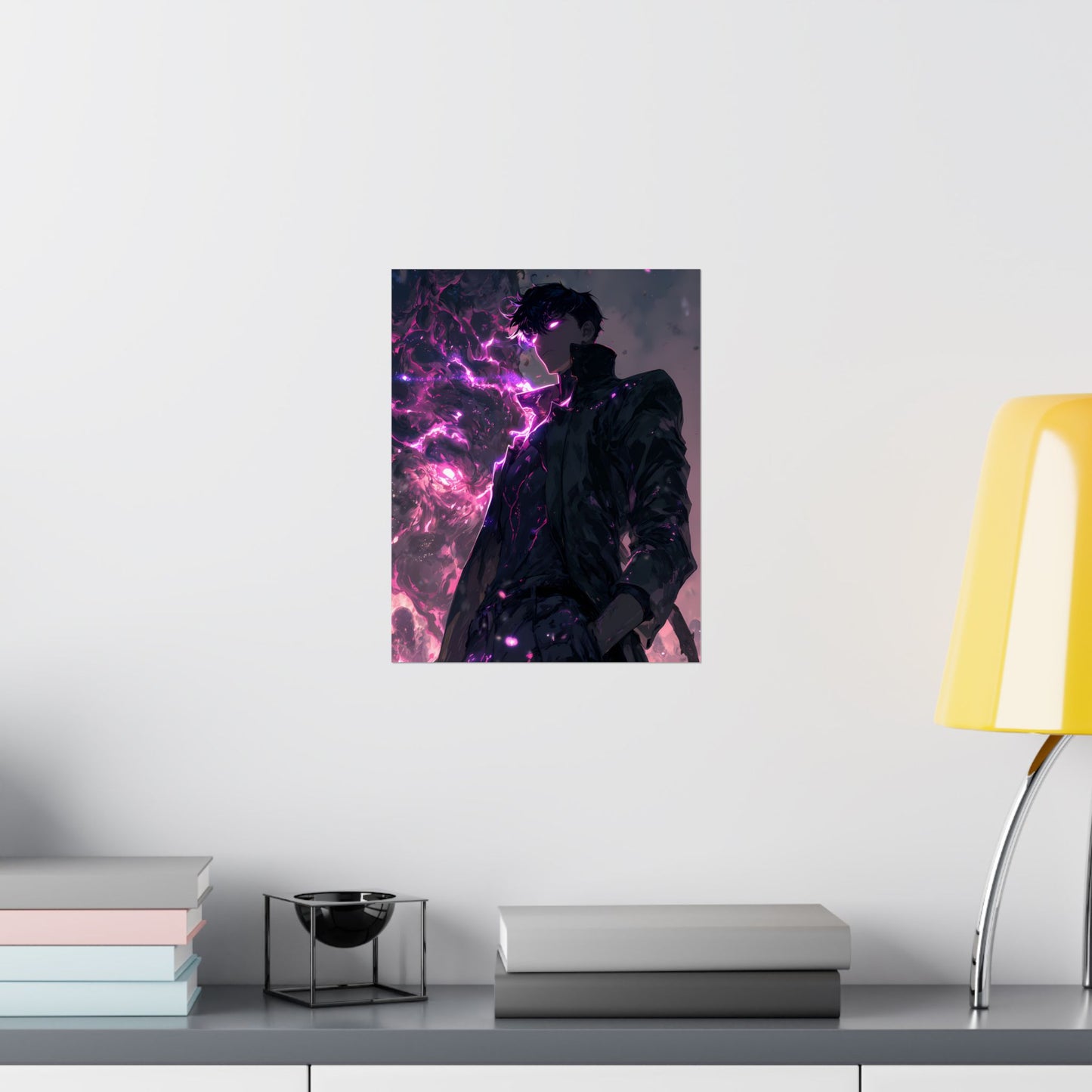 Solo Leveling Sung Jinwoo Shadow Monarch Anime Fan Art Matte Vertical Poster Wall Art