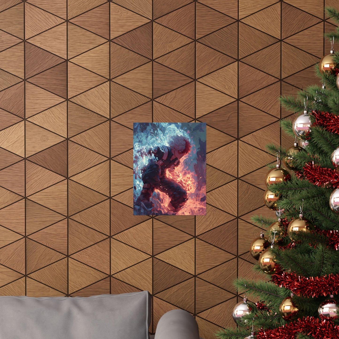 Icy Flames Shoto Todoroki My Hero Academia Anime Matte Vertical Poster Wall Art