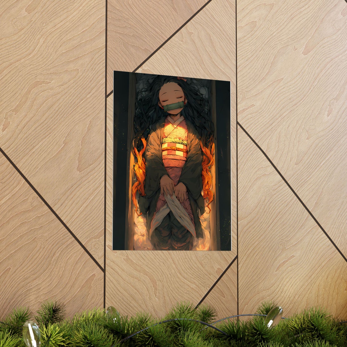 Sleeping Nezuko, Demon Slayer Anime Matte Vertical Poster Wall Art