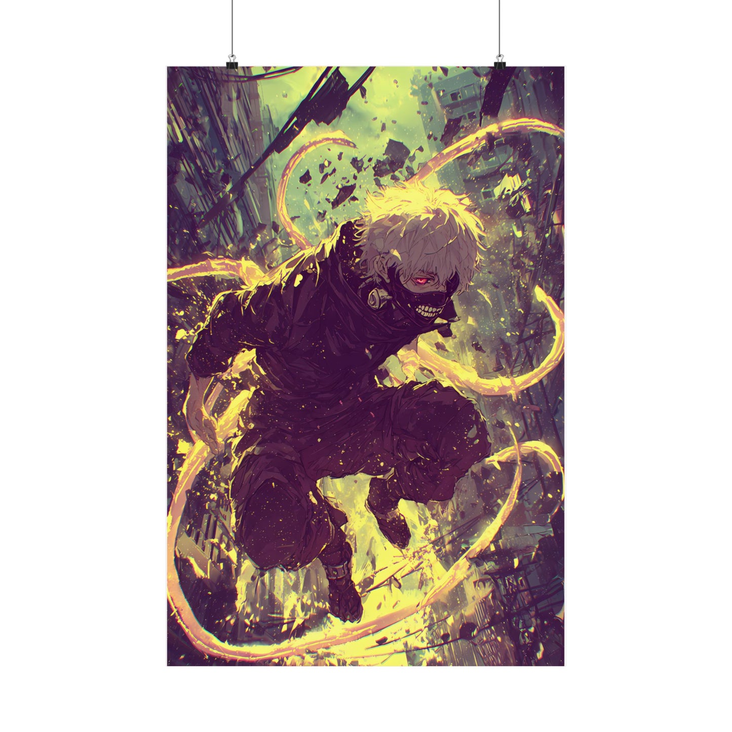 Tokyo Ghoul One Eyed Ghoul Kaneki Ken Anime Fan Art Matte Vertical Poster Wall Art