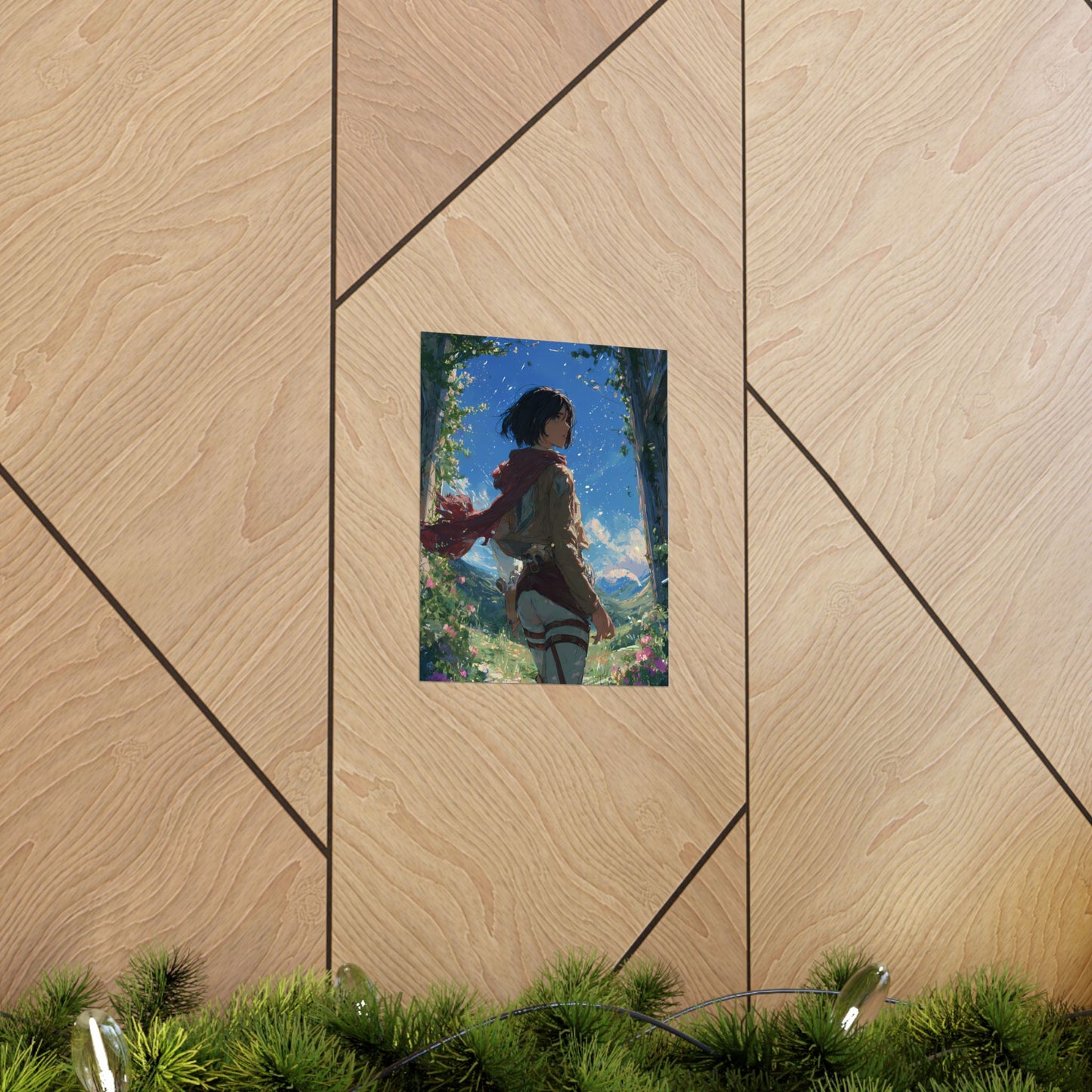 Mikasa Ackerman, Attack On Titan Anime Fan Art Matte Vertical Poster Wall Art