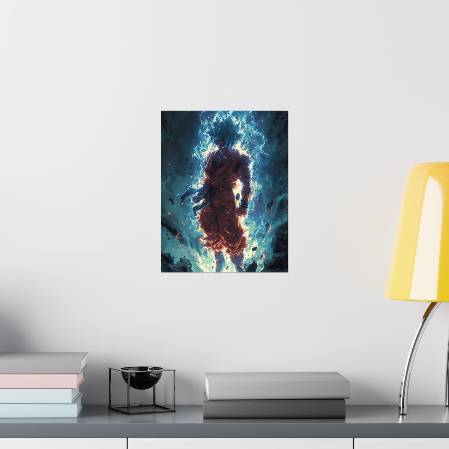 Super Saiyan Blue Goku, Dragon Ball Super Anime Fan Art Matte Vertical Poster Wall Art